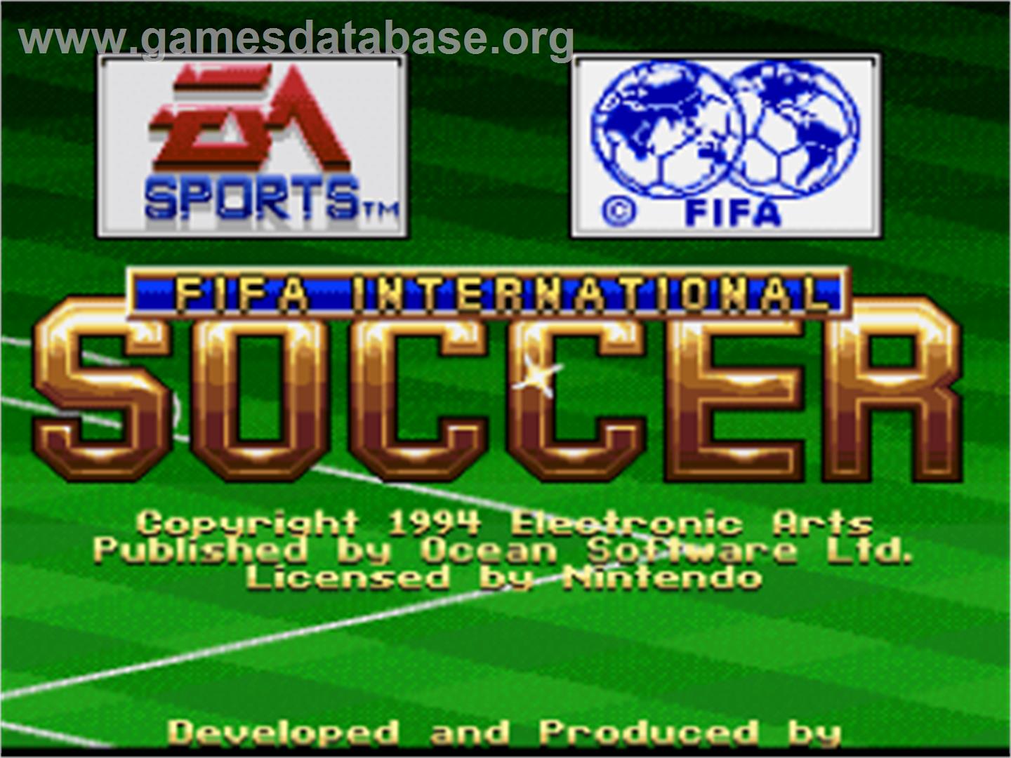 Fifa International Soccer - Nintendo SNES - Artwork - Title Screen
