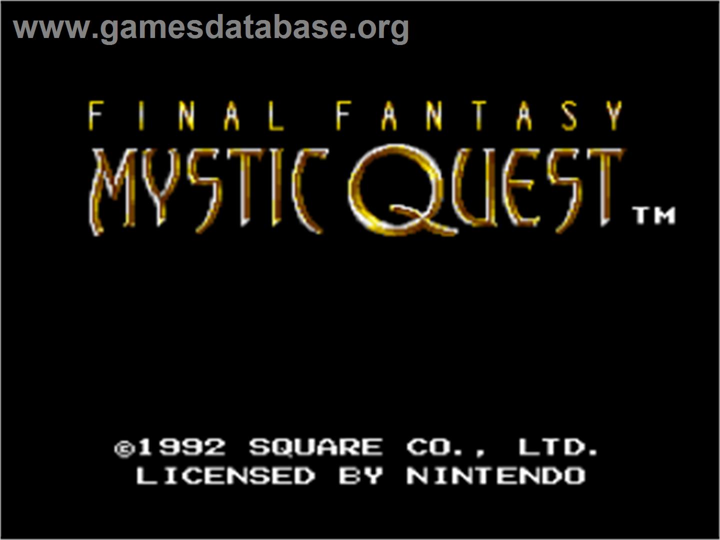 Final Fantasy: Mystic Quest - Nintendo SNES - Artwork - Title Screen