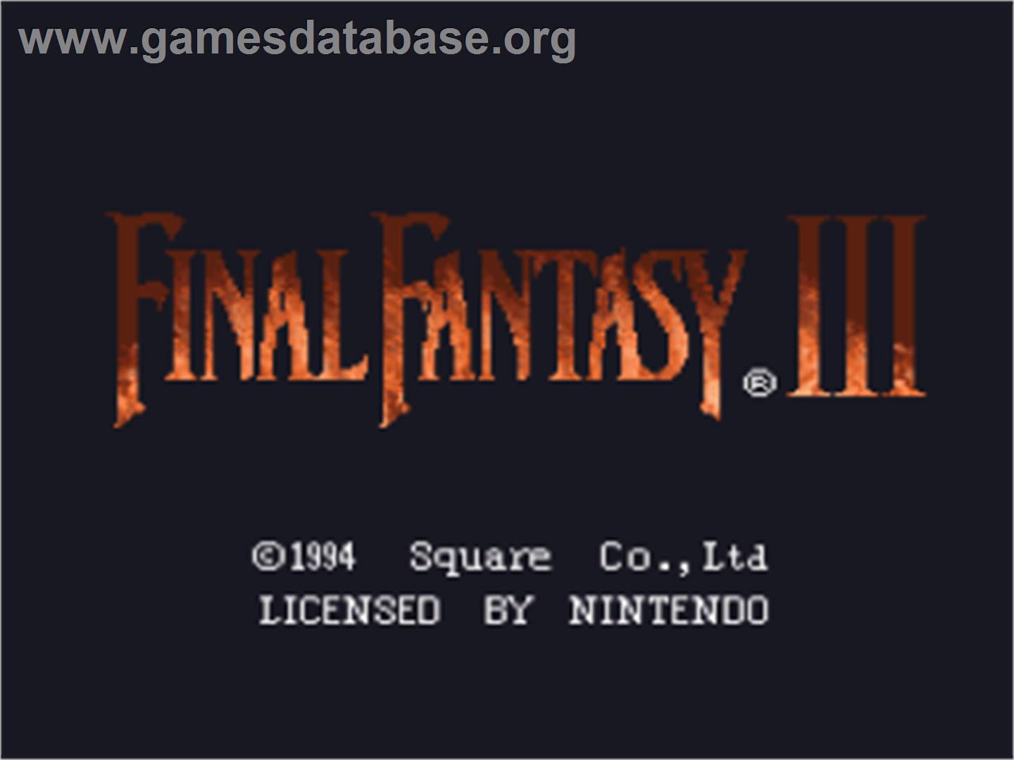 Final Fantasy III - Nintendo SNES - Artwork - Title Screen