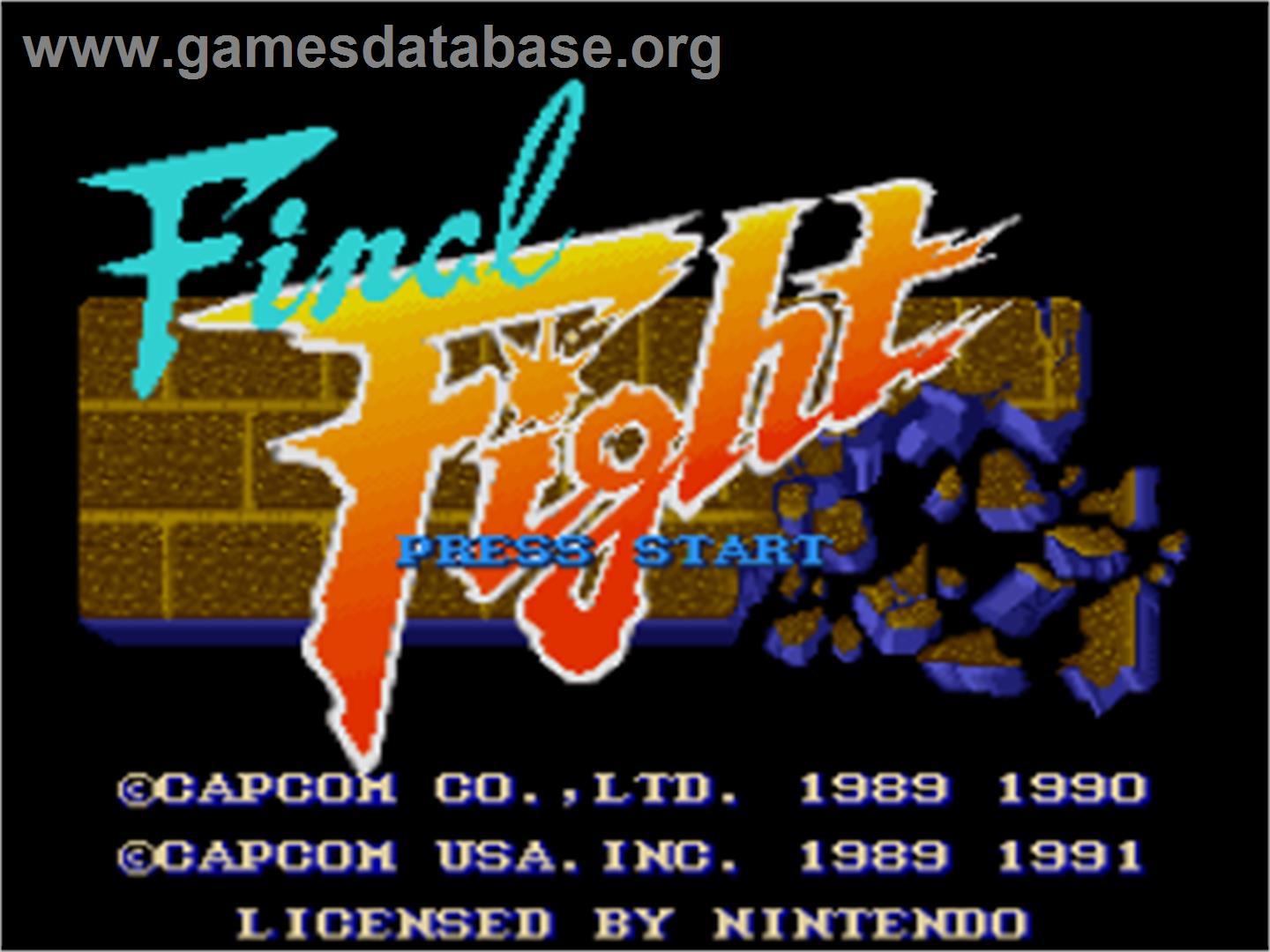 Final Fight - Nintendo SNES - Artwork - Title Screen