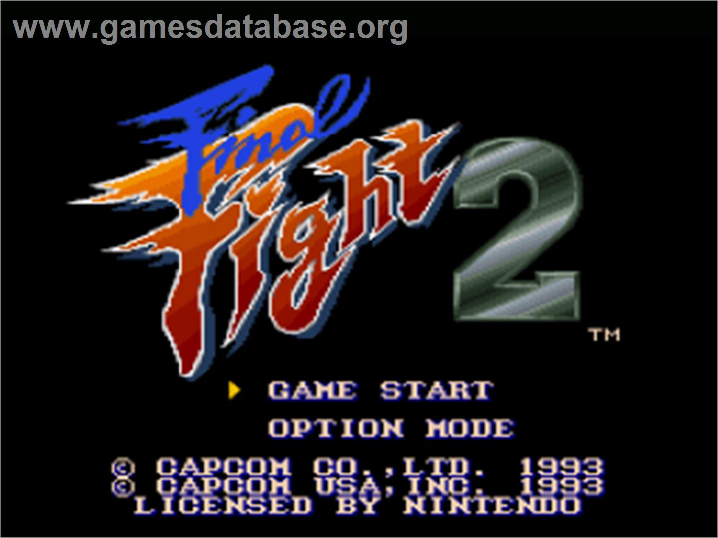 Final Fight 2 - Nintendo SNES - Artwork - Title Screen
