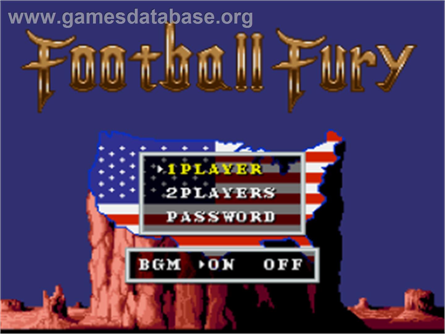 Football Fury - Nintendo SNES - Artwork - Title Screen