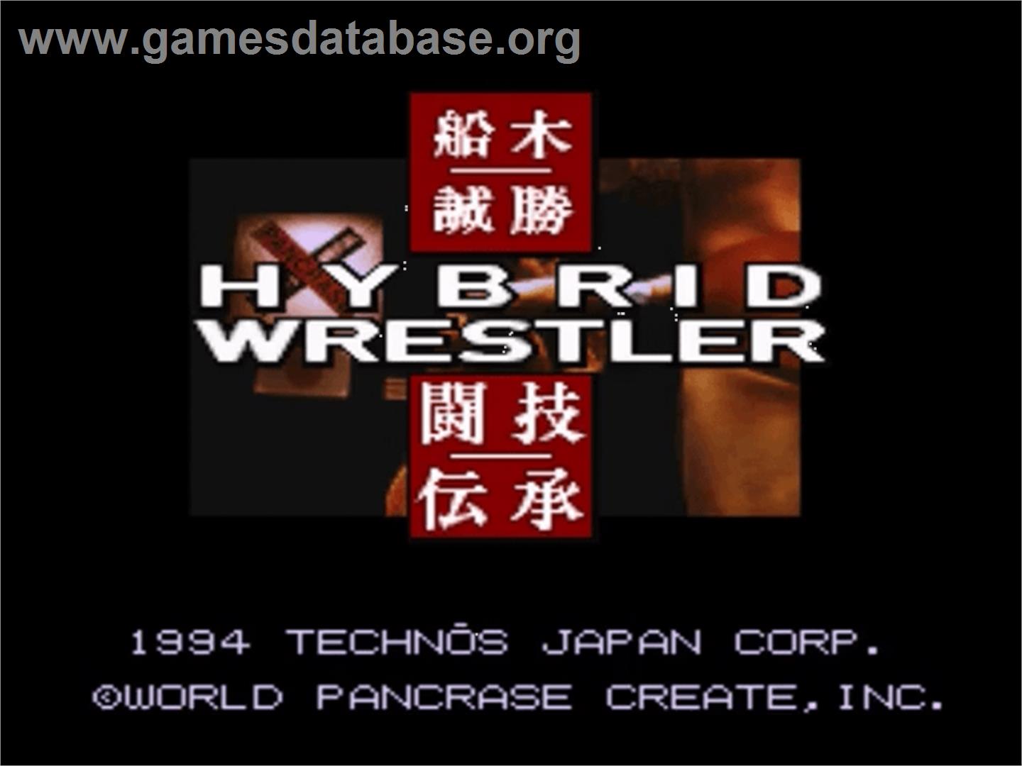 Funaki Masakatsu Hybrid Wrestler - Tougi Denshou - Nintendo SNES - Artwork - Title Screen