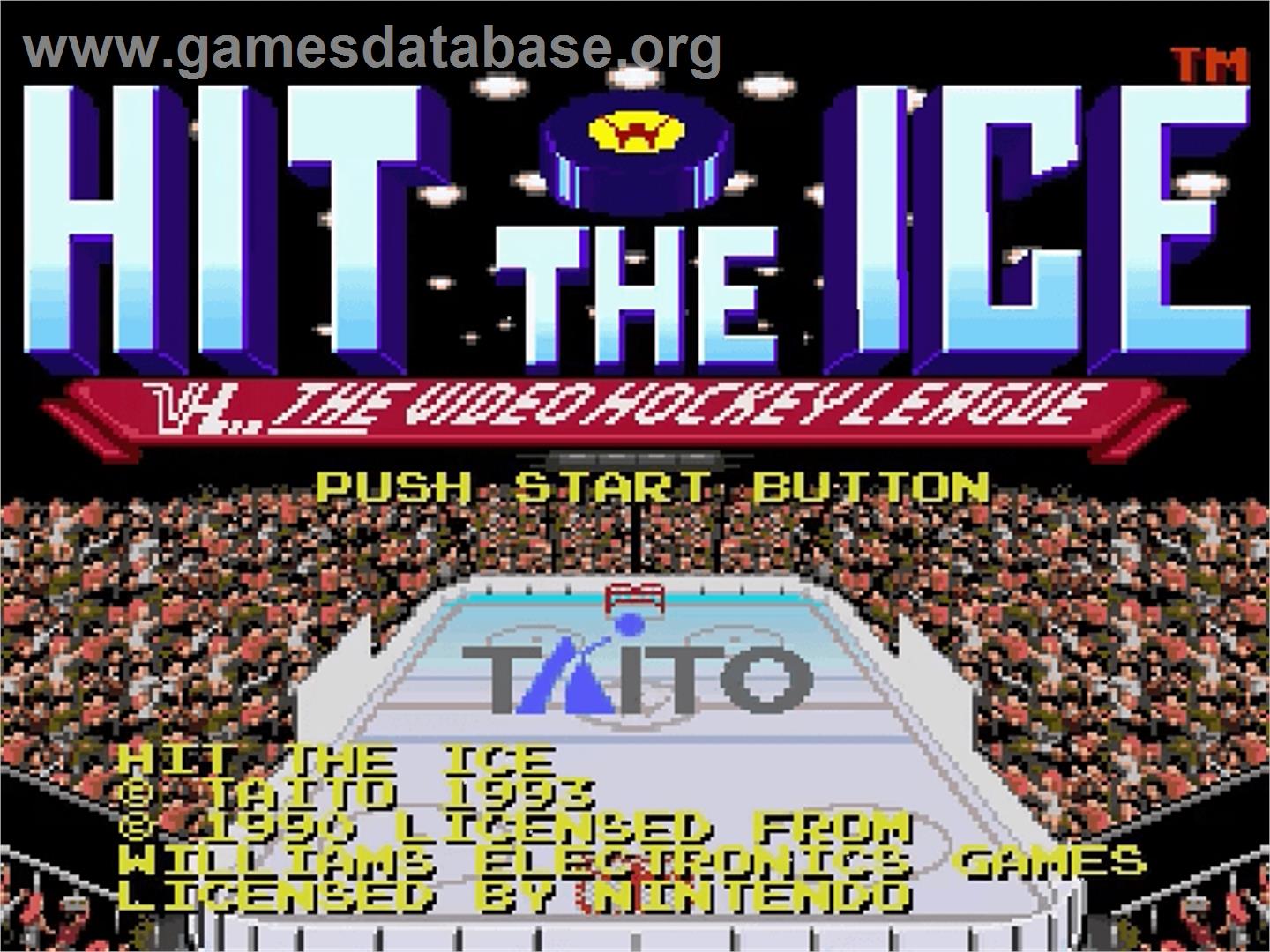 Hit The Ice - The Video Hockey League - Nintendo SNES - Artwork - Title Screen