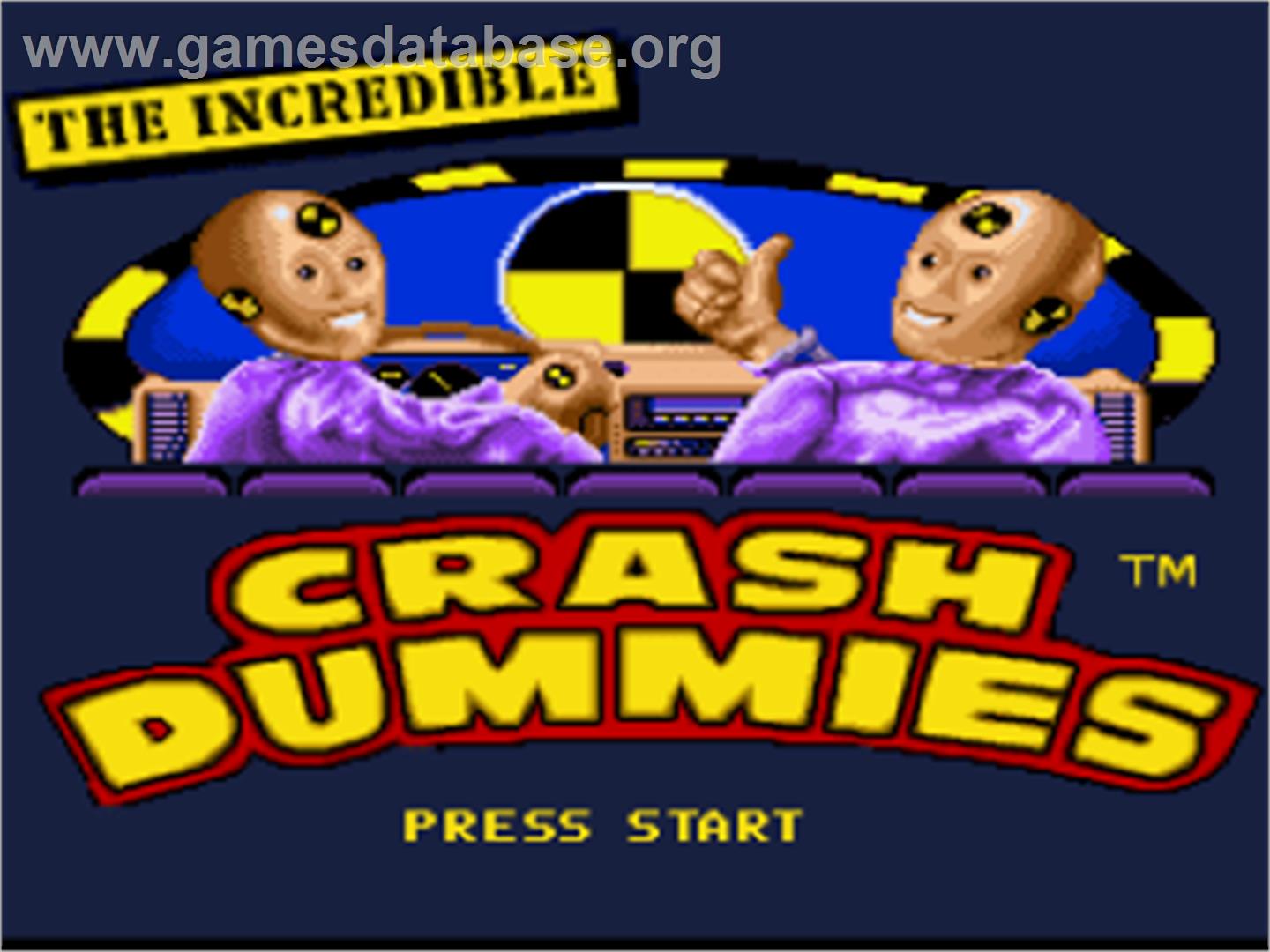 Incredible Crash Dummies, The - Nintendo SNES - Artwork - Title Screen