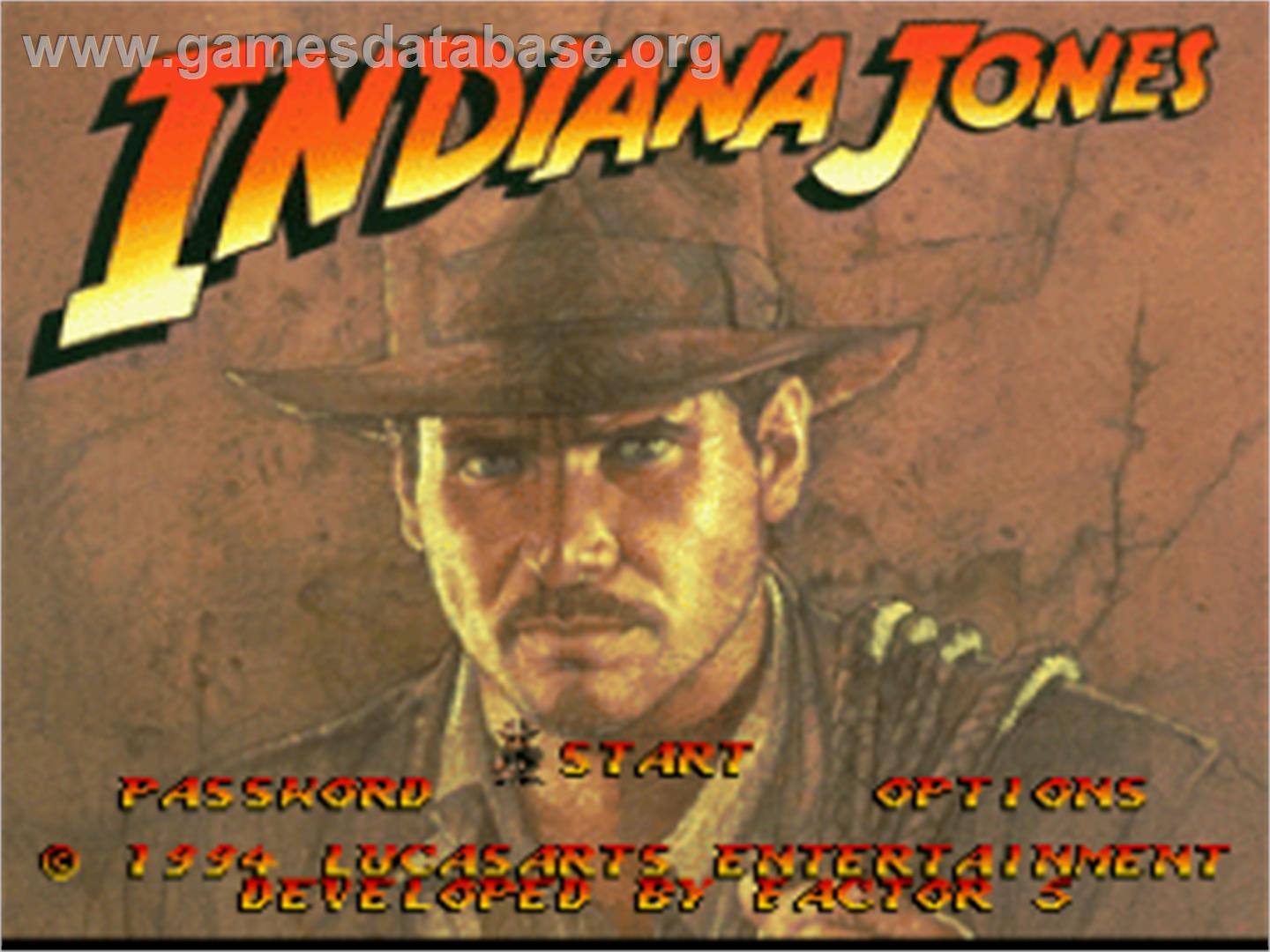 Indiana Jones' Greatest Adventures - Nintendo SNES - Artwork - Title Screen