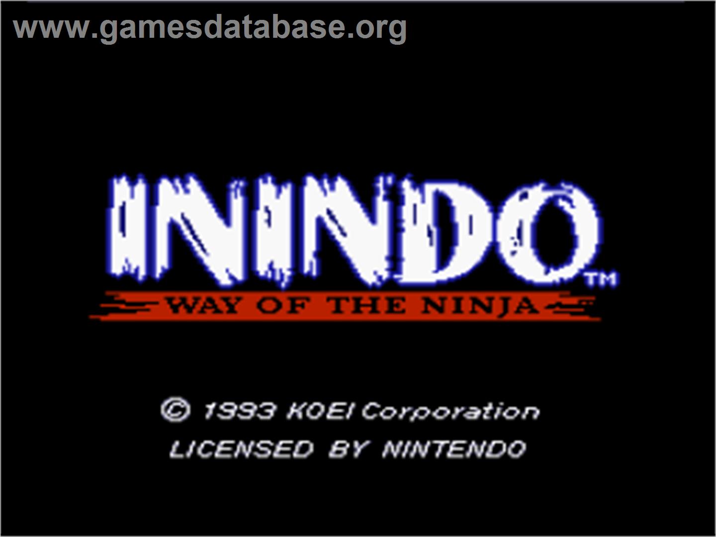 Inindo: Way of the Ninja - Nintendo SNES - Artwork - Title Screen