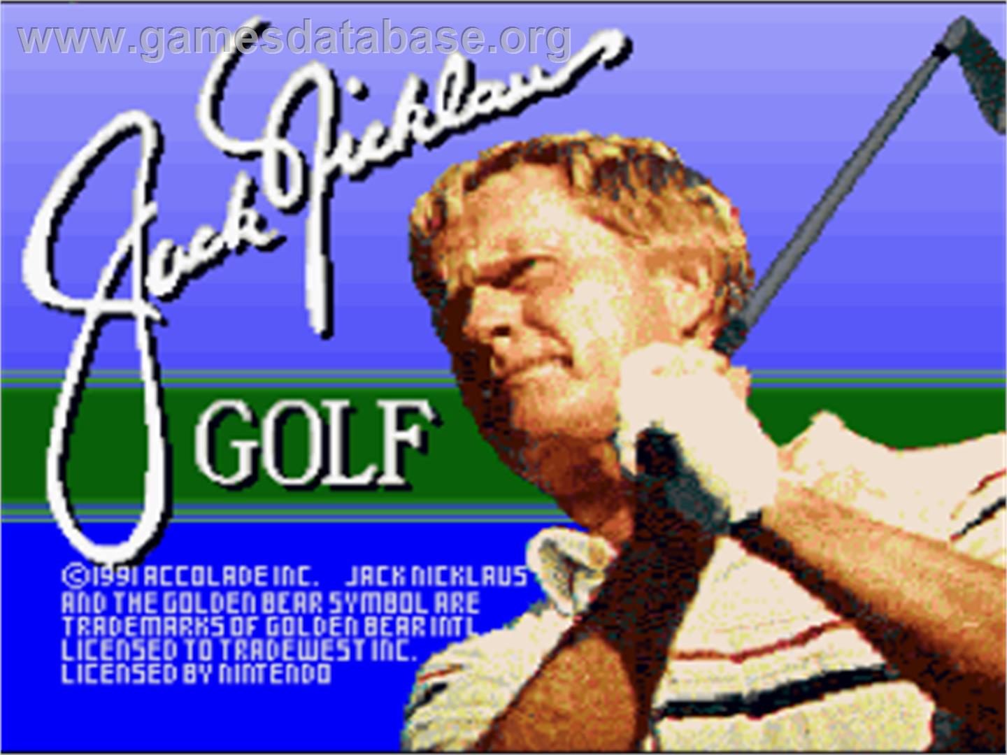 Jack Nicklaus Golf - Nintendo SNES - Artwork - Title Screen