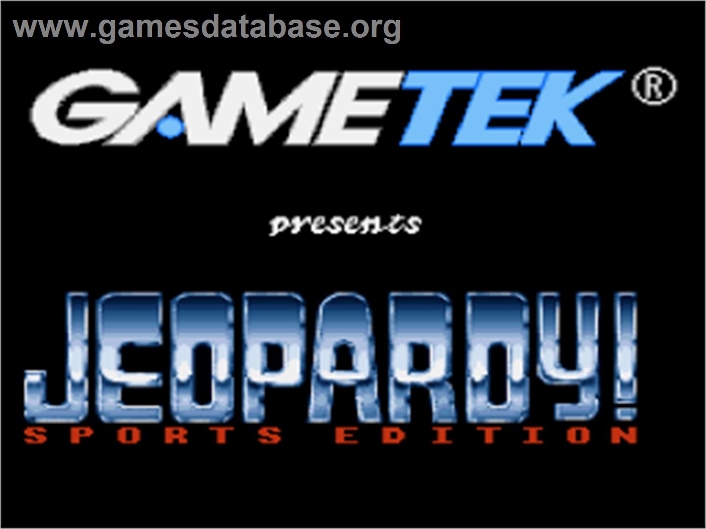 Jeopardy! Sports Edition - Nintendo SNES - Artwork - Title Screen