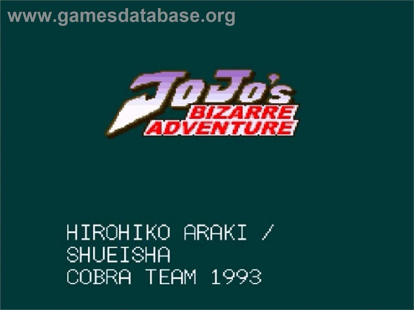 Jojo no Kimyou na Bouken - Nintendo SNES - Artwork - Title Screen