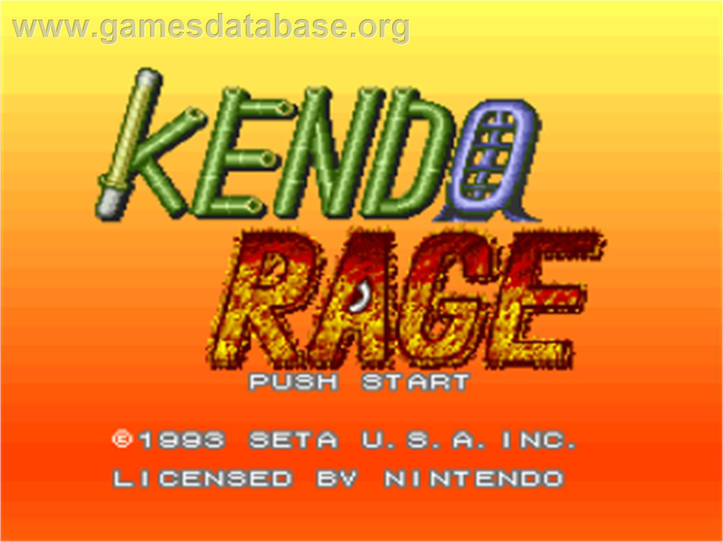Kendo Rage - Nintendo SNES - Artwork - Title Screen