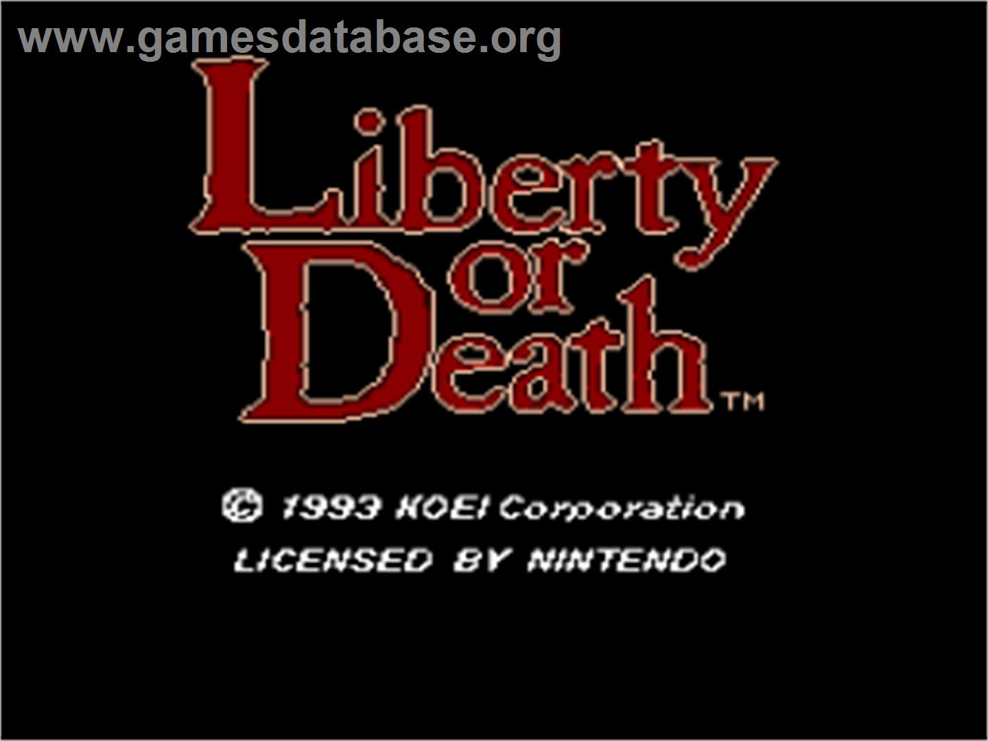 Liberty or Death - Nintendo SNES - Artwork - Title Screen