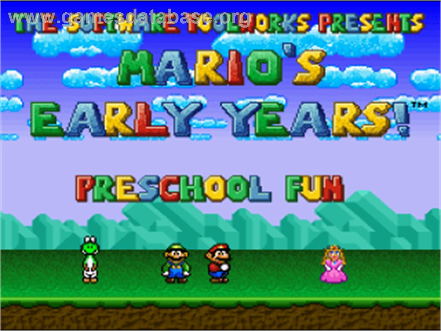 Mario's Early Years - Preschool Fun - Nintendo SNES - Artwork - Title Screen