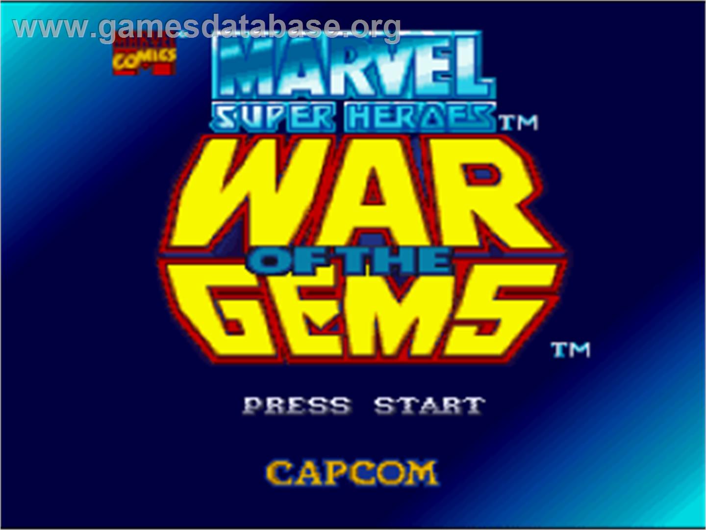 Marvel Super Heroes in War of the Gems - Nintendo SNES - Artwork - Title Screen