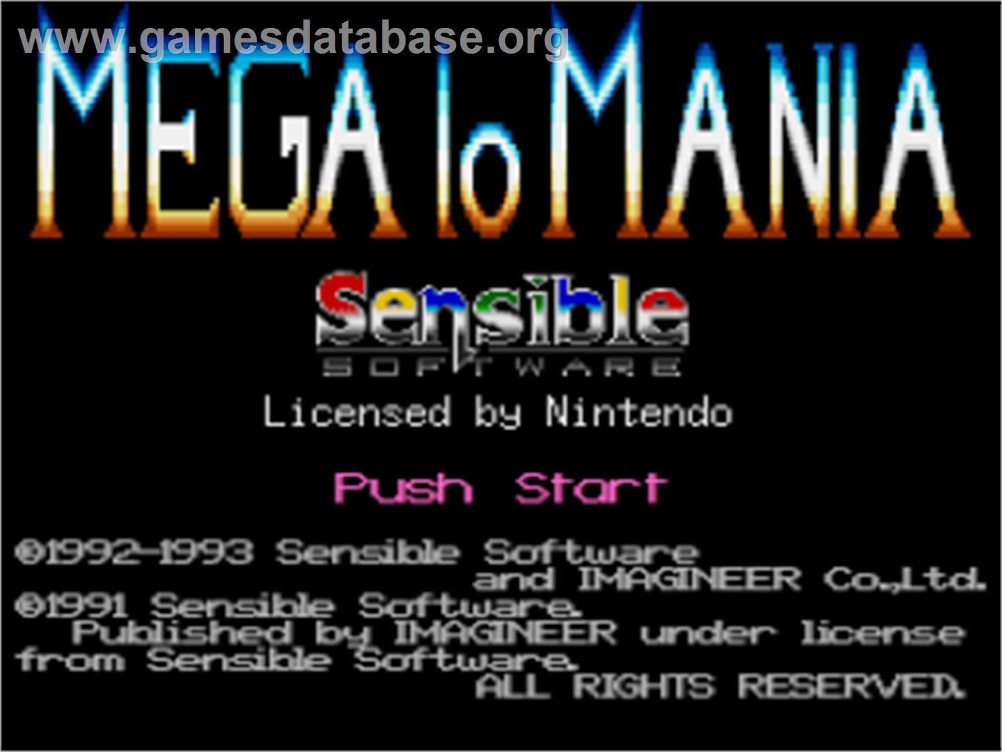Megalomania - Nintendo SNES - Artwork - Title Screen