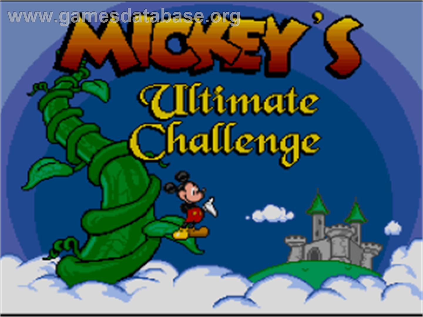Mickey's Ultimate Challenge - Nintendo SNES - Artwork - Title Screen