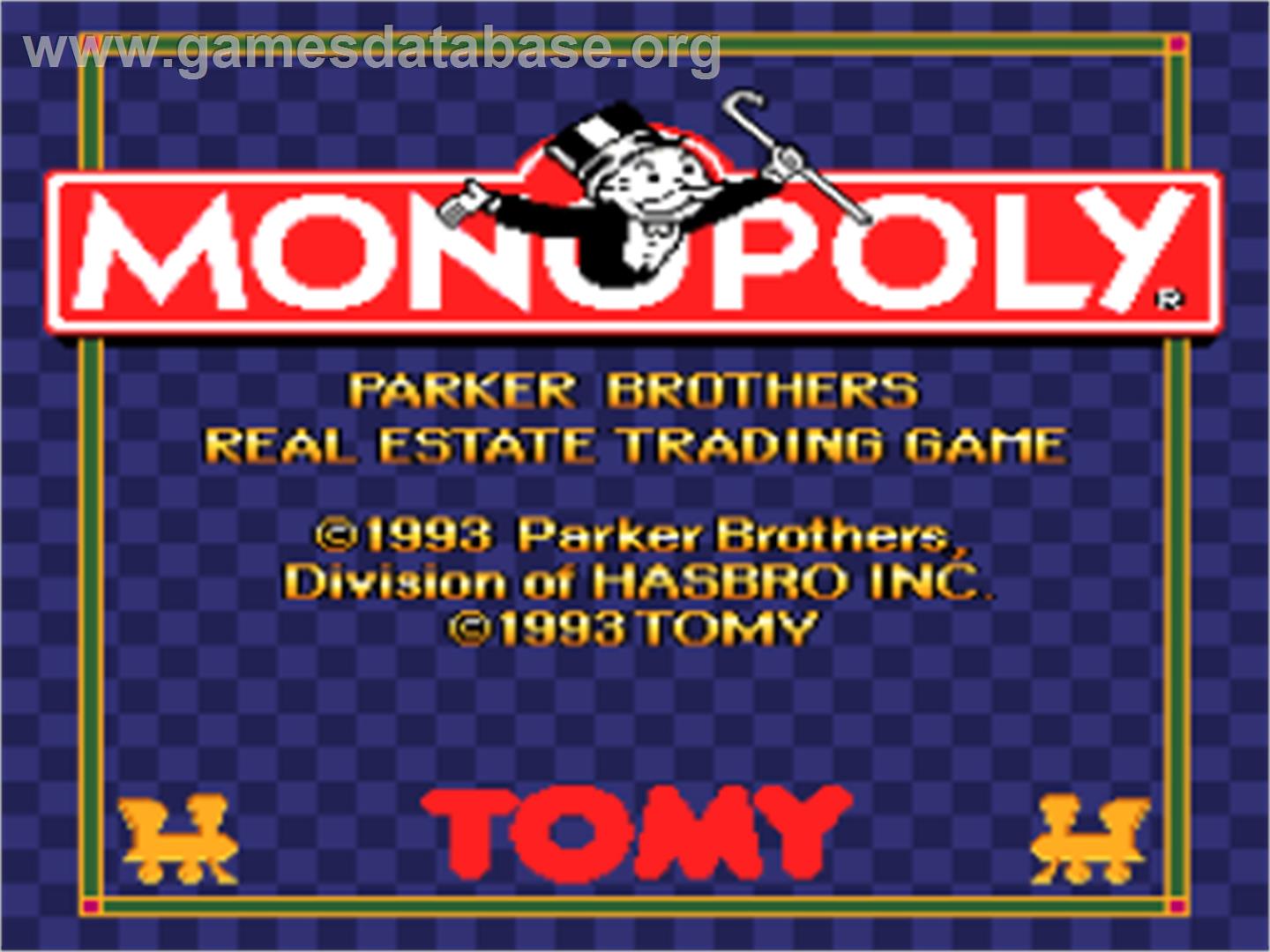 Monopoly - Nintendo SNES - Artwork - Title Screen