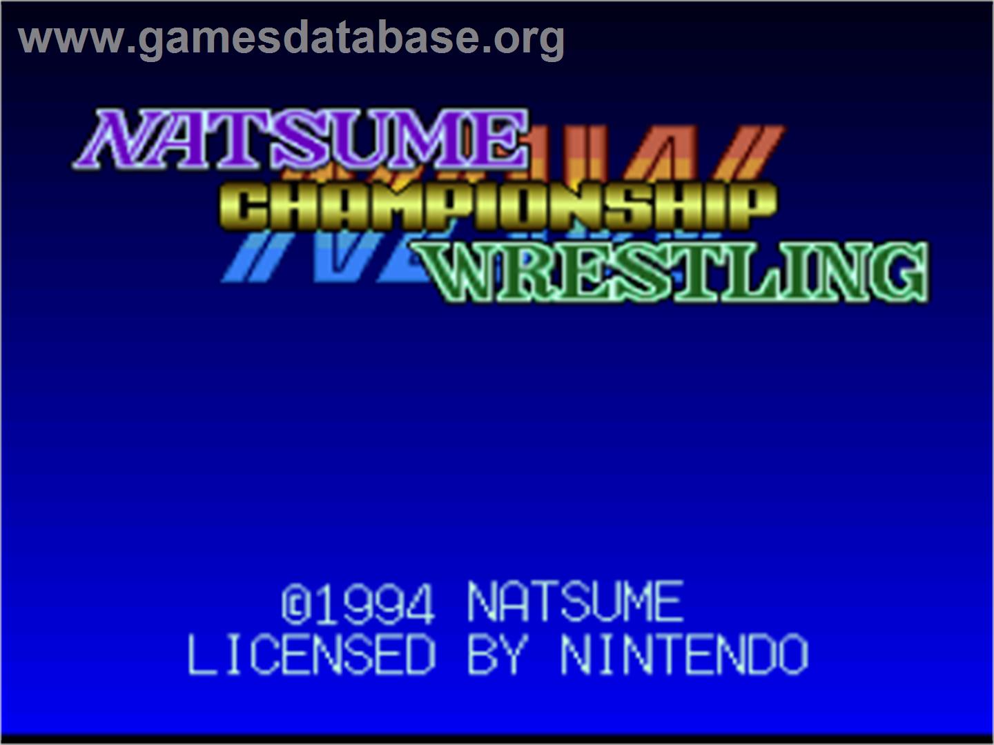 Natsume Championship Wrestling - Nintendo SNES - Artwork - Title Screen