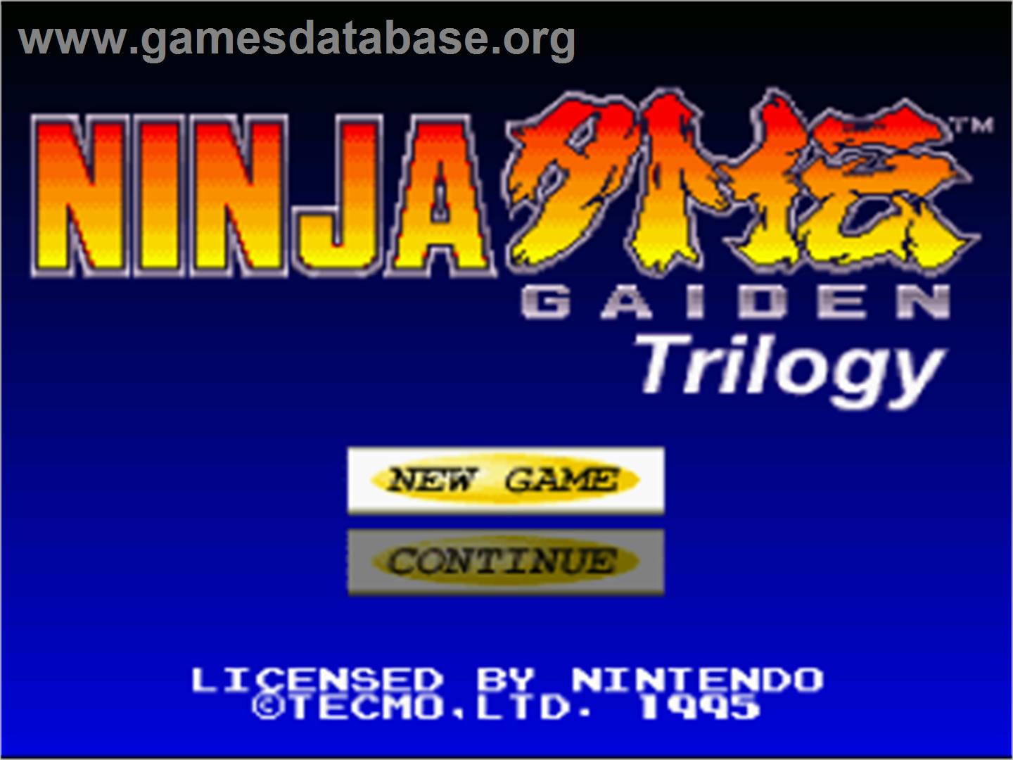Ninja Gaiden Trilogy - Nintendo SNES - Artwork - Title Screen