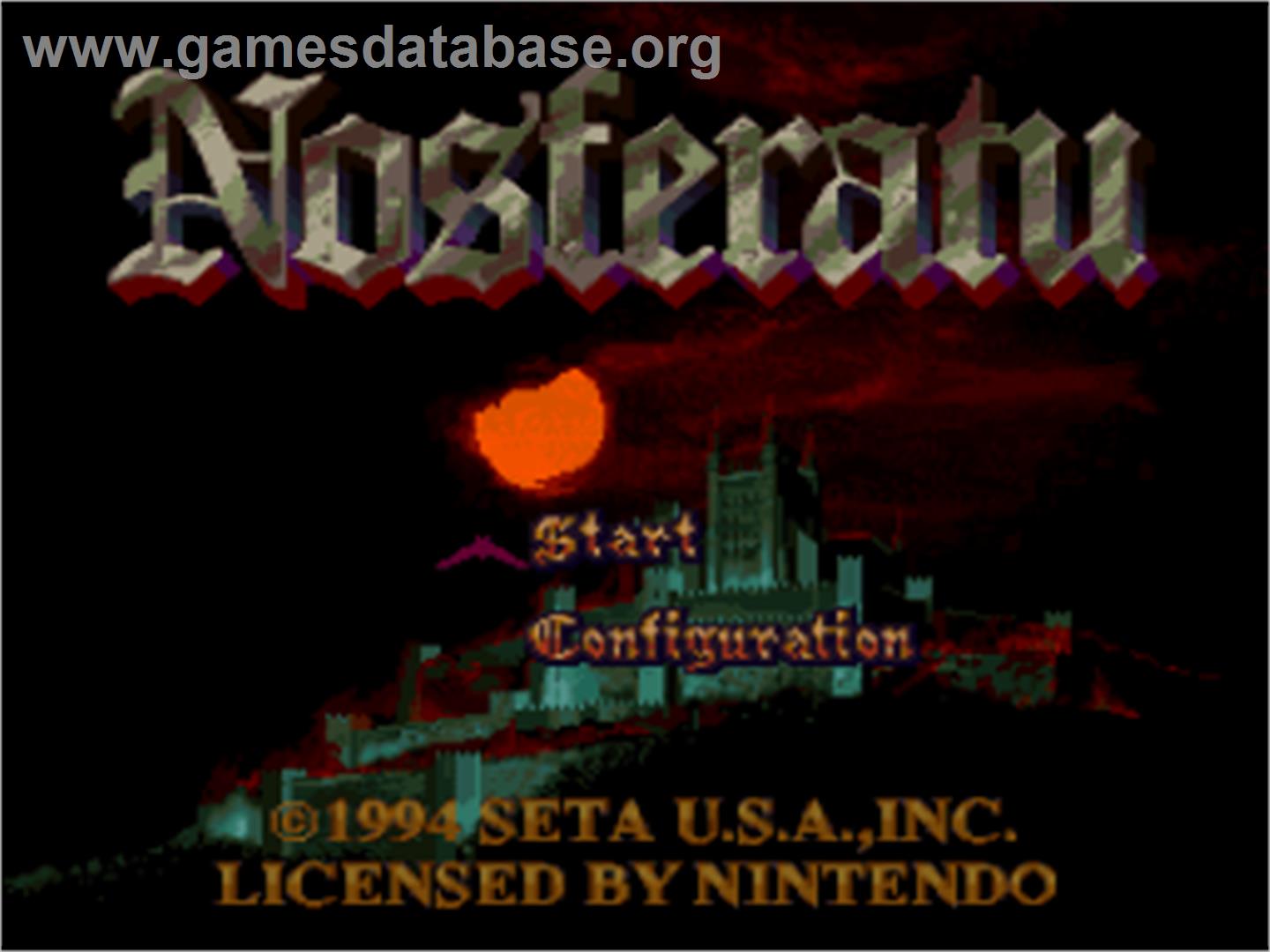 Nosferatu - Nintendo SNES - Artwork - Title Screen