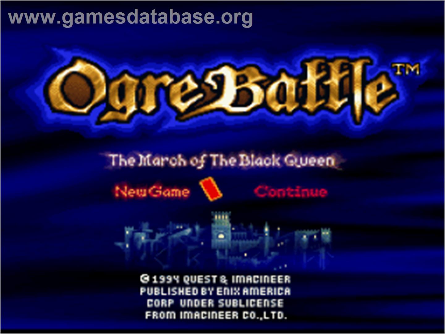 Ogre Battle - The March Of The Black Queen - Nintendo SNES - Artwork - Title Screen