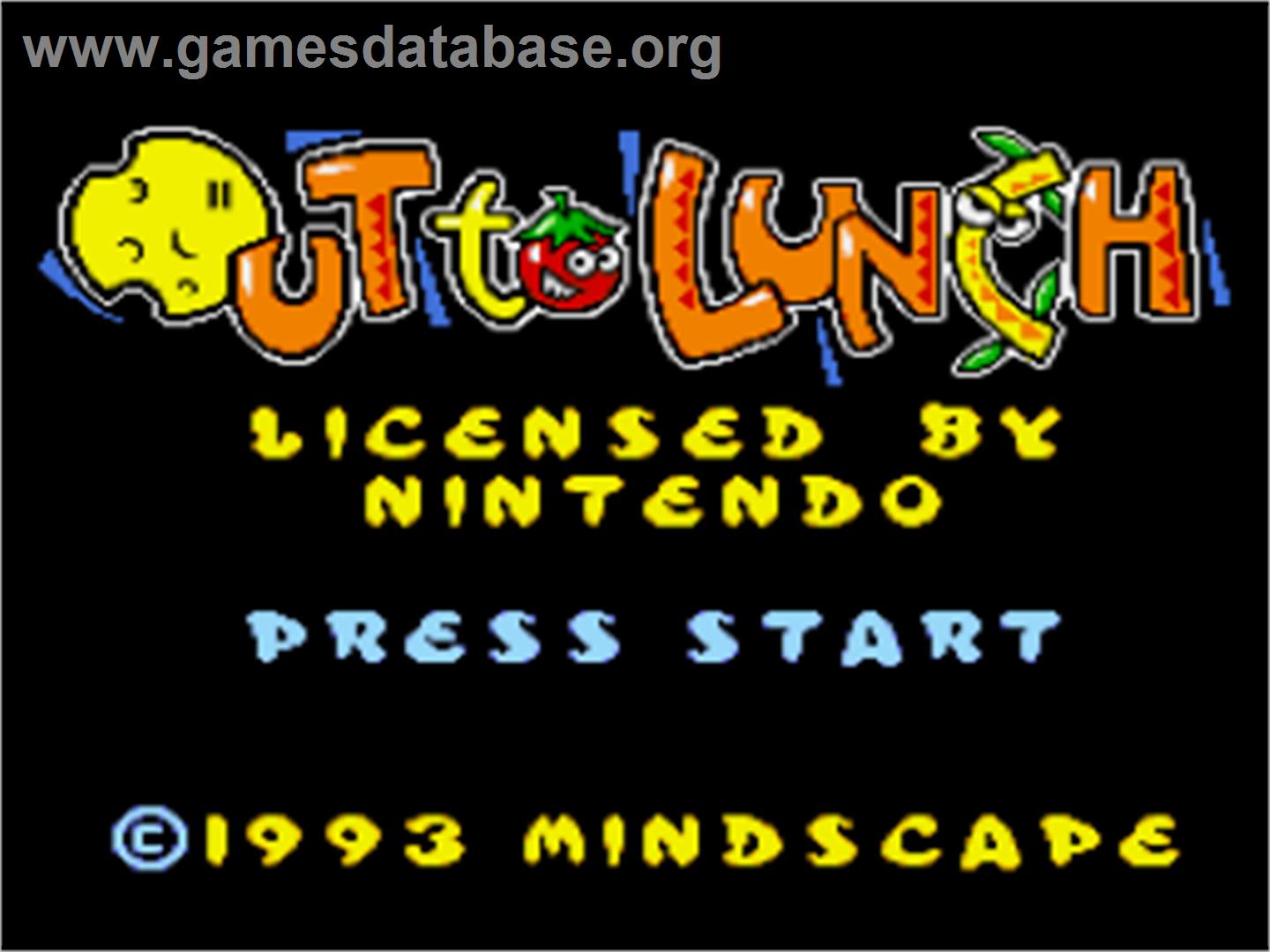 Out To Lunch - Nintendo SNES - Artwork - Title Screen