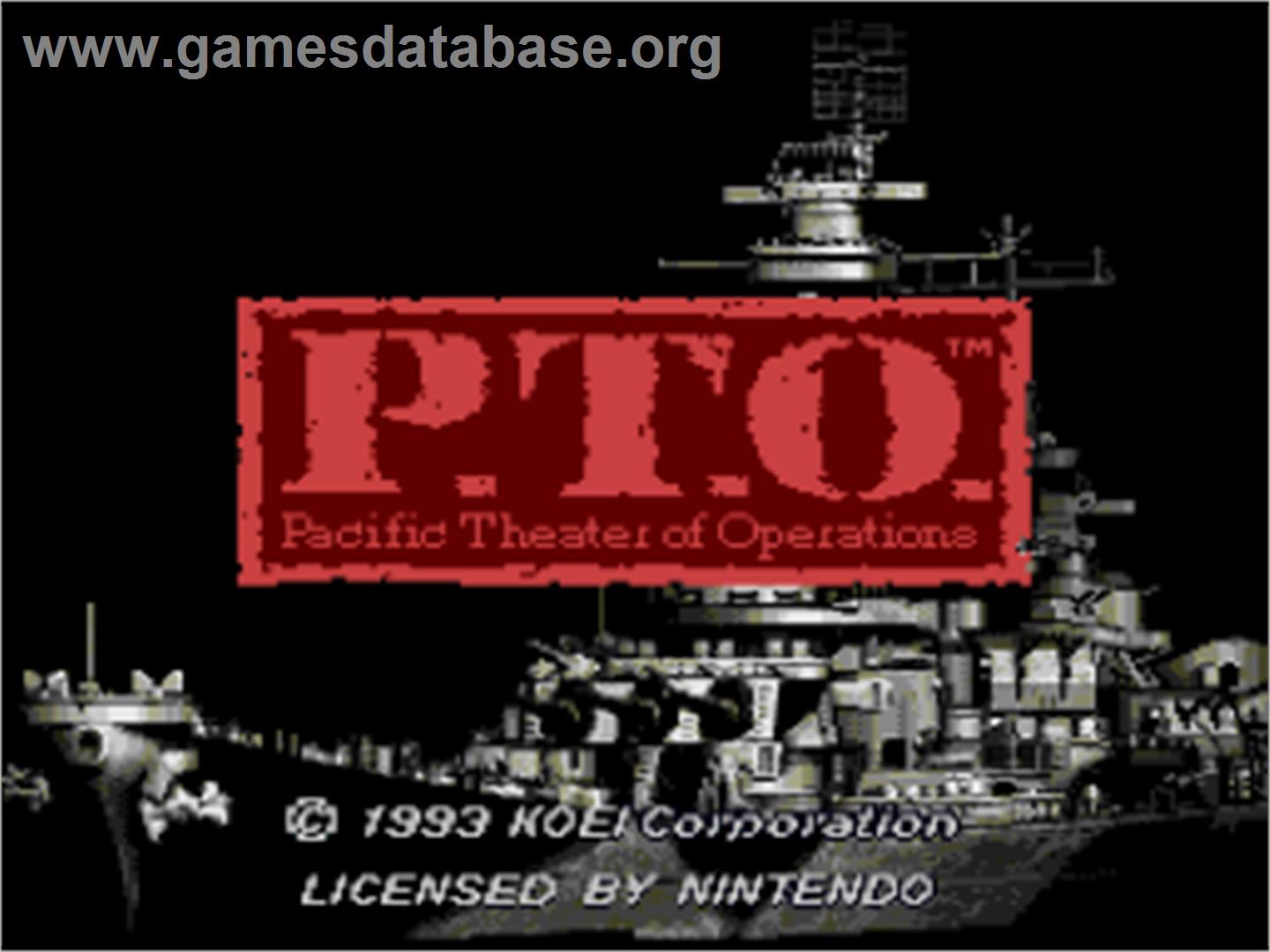 P.T.O.: Pacific Theater of Operations - Nintendo SNES - Artwork - Title Screen