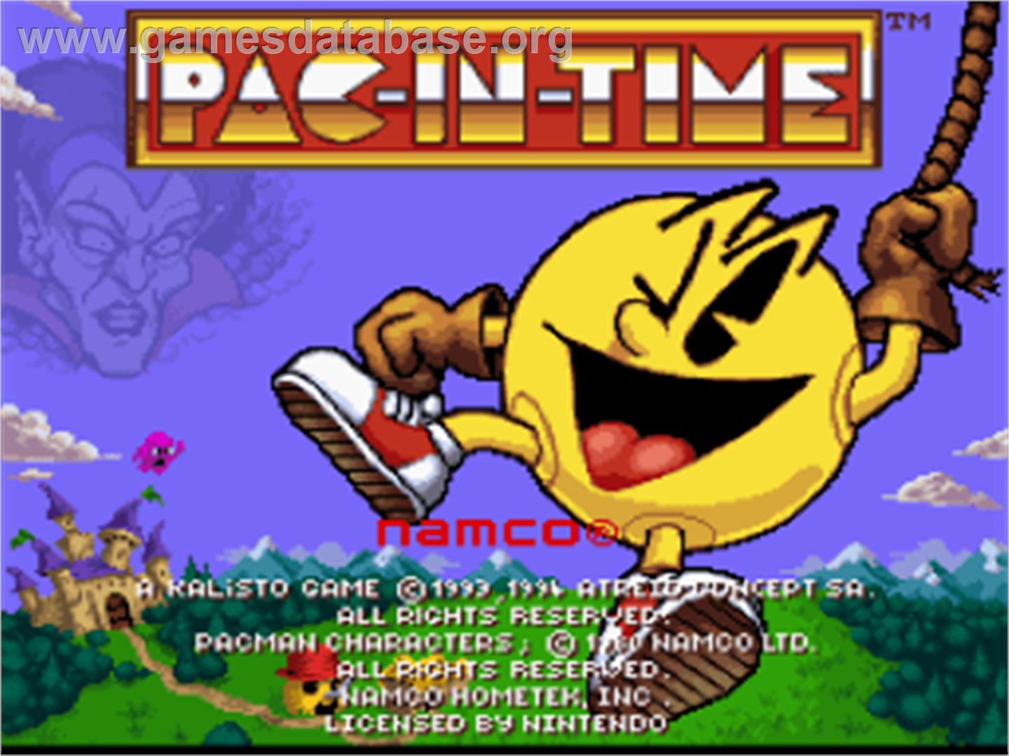 Pac-in-Time - Nintendo SNES - Artwork - Title Screen