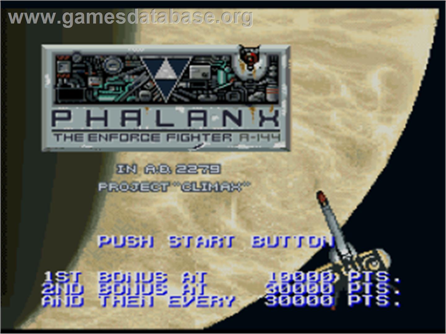 Phalanx - Nintendo SNES - Artwork - Title Screen