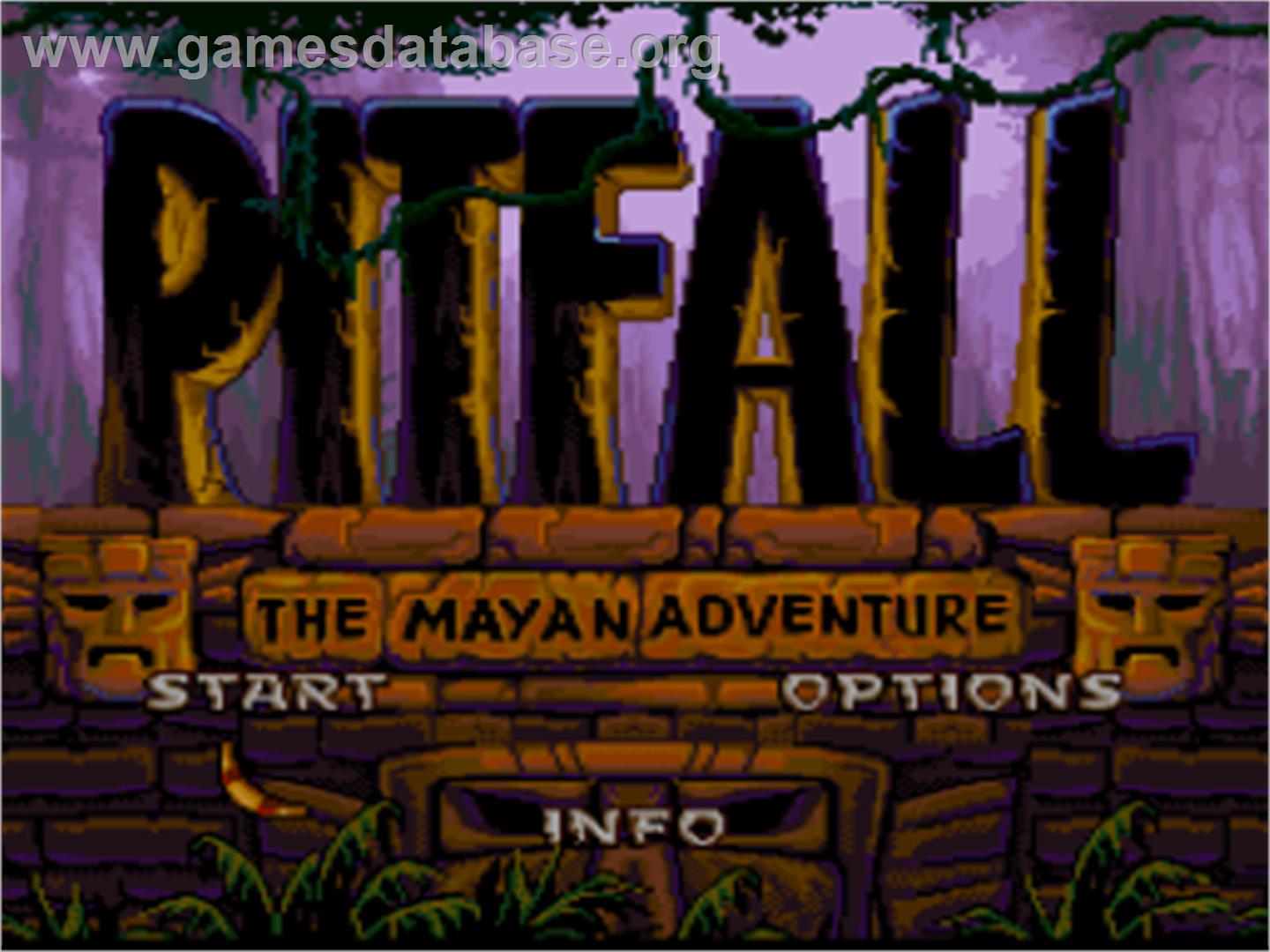 Pitfall - The Mayan Adventure - Nintendo SNES - Artwork - Title Screen