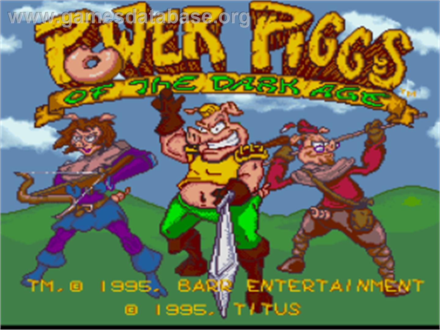 Power Piggs Of The Dark Age - Nintendo SNES - Artwork - Title Screen