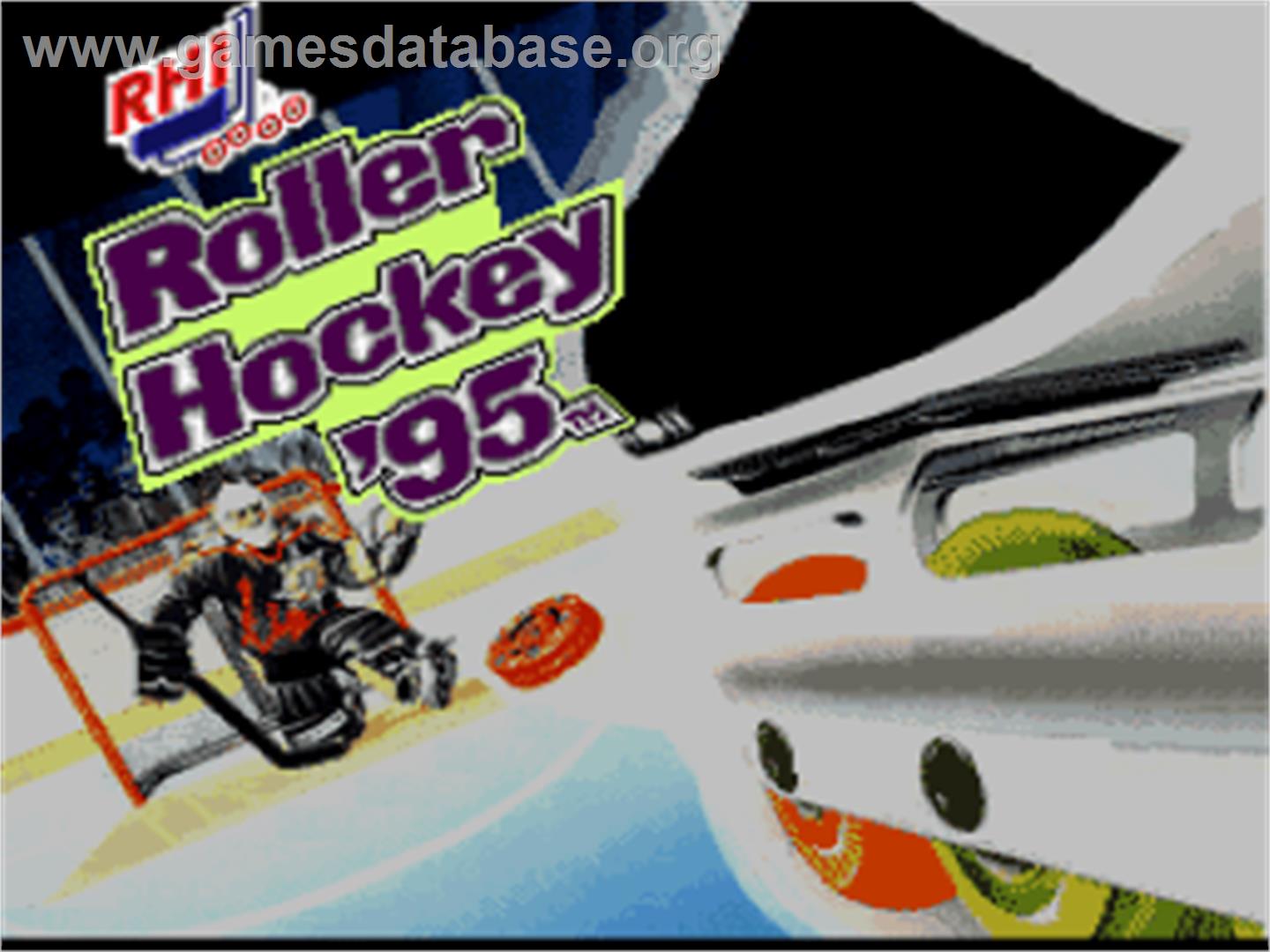 Rhi Roller Hockey '95 - Nintendo SNES - Artwork - Title Screen