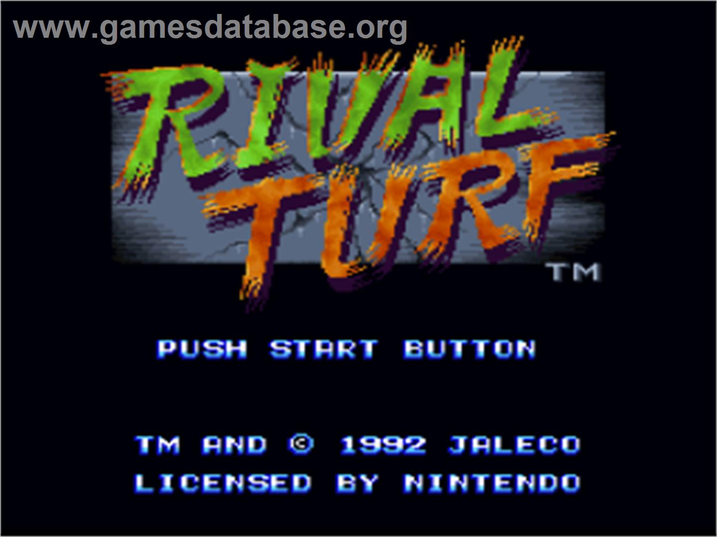 Rival Turf - Nintendo SNES - Artwork - Title Screen