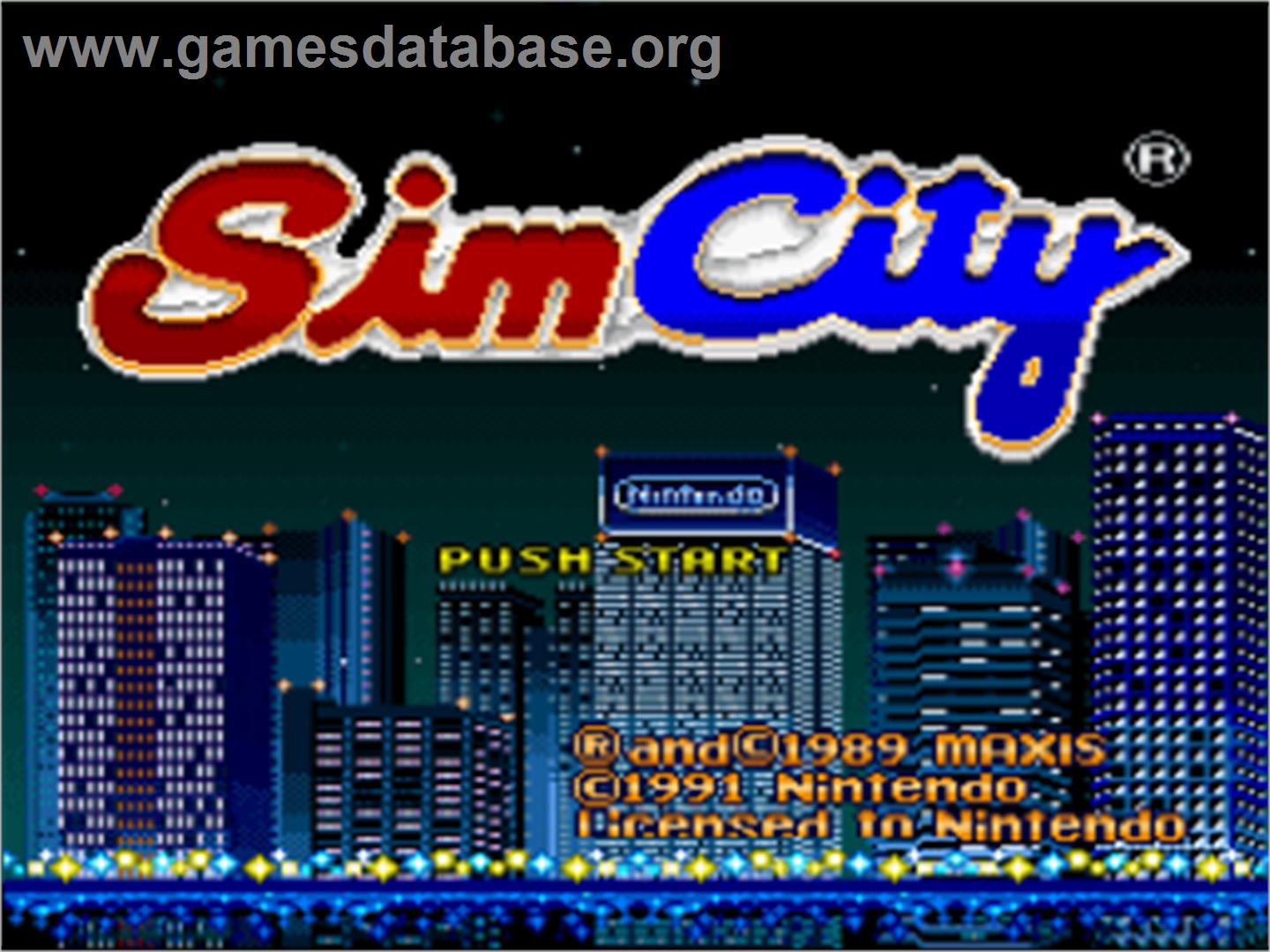 SimCity - Nintendo SNES - Artwork - Title Screen