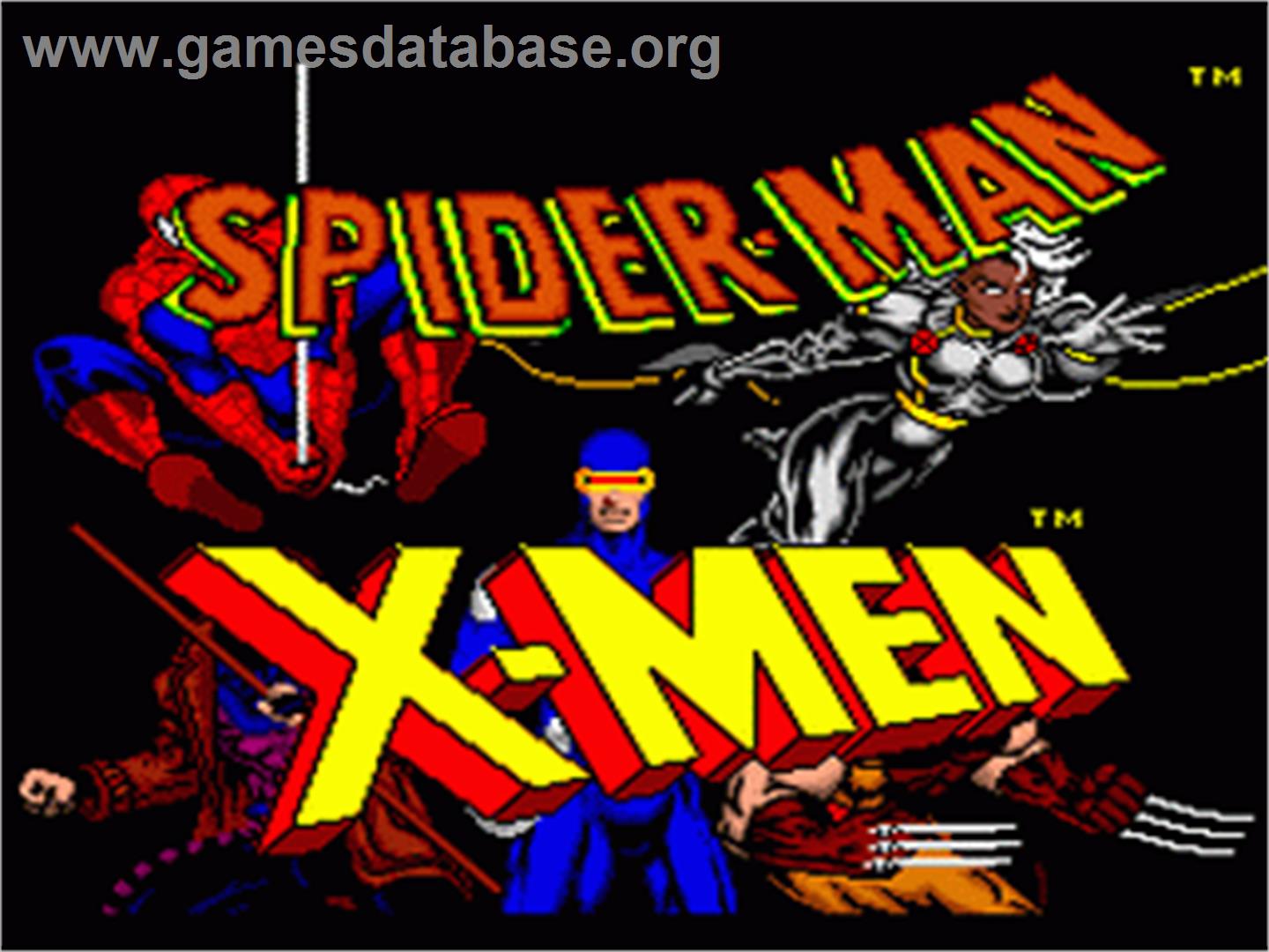 Spider-Man and the X-Men: Arcade's Revenge - Nintendo SNES - Artwork - Title Screen