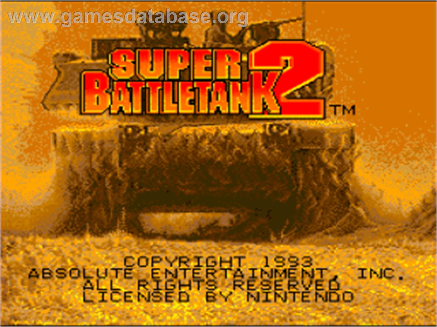 Super Battletank 2 - Nintendo SNES - Artwork - Title Screen
