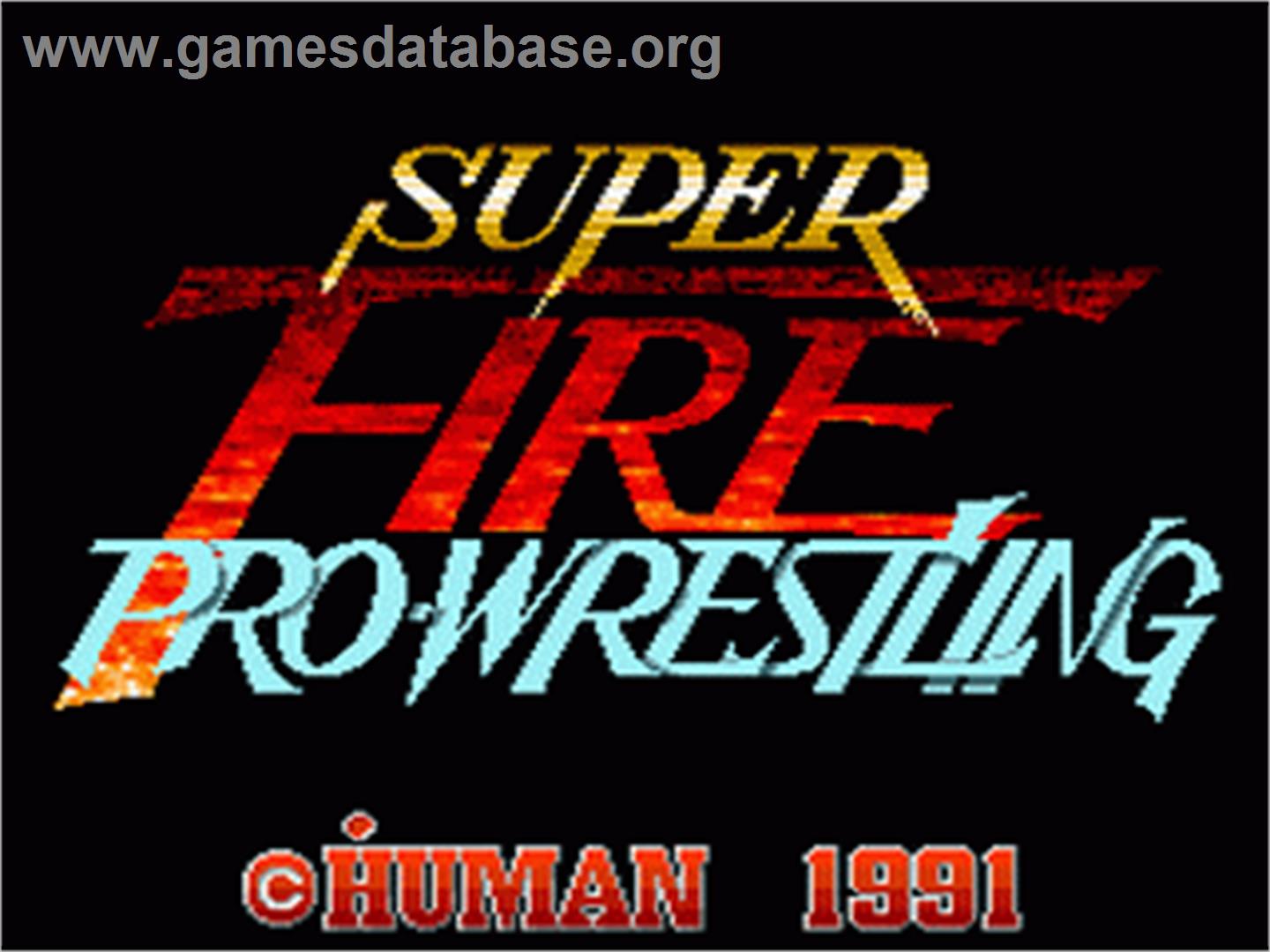 Super Fire Pro Wrestling - Nintendo SNES - Artwork - Title Screen