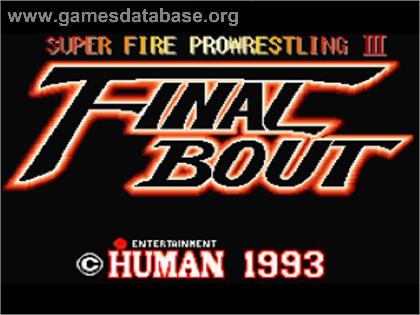Super Fire Pro Wrestling 3 - Final Bout - Nintendo SNES - Artwork - Title Screen