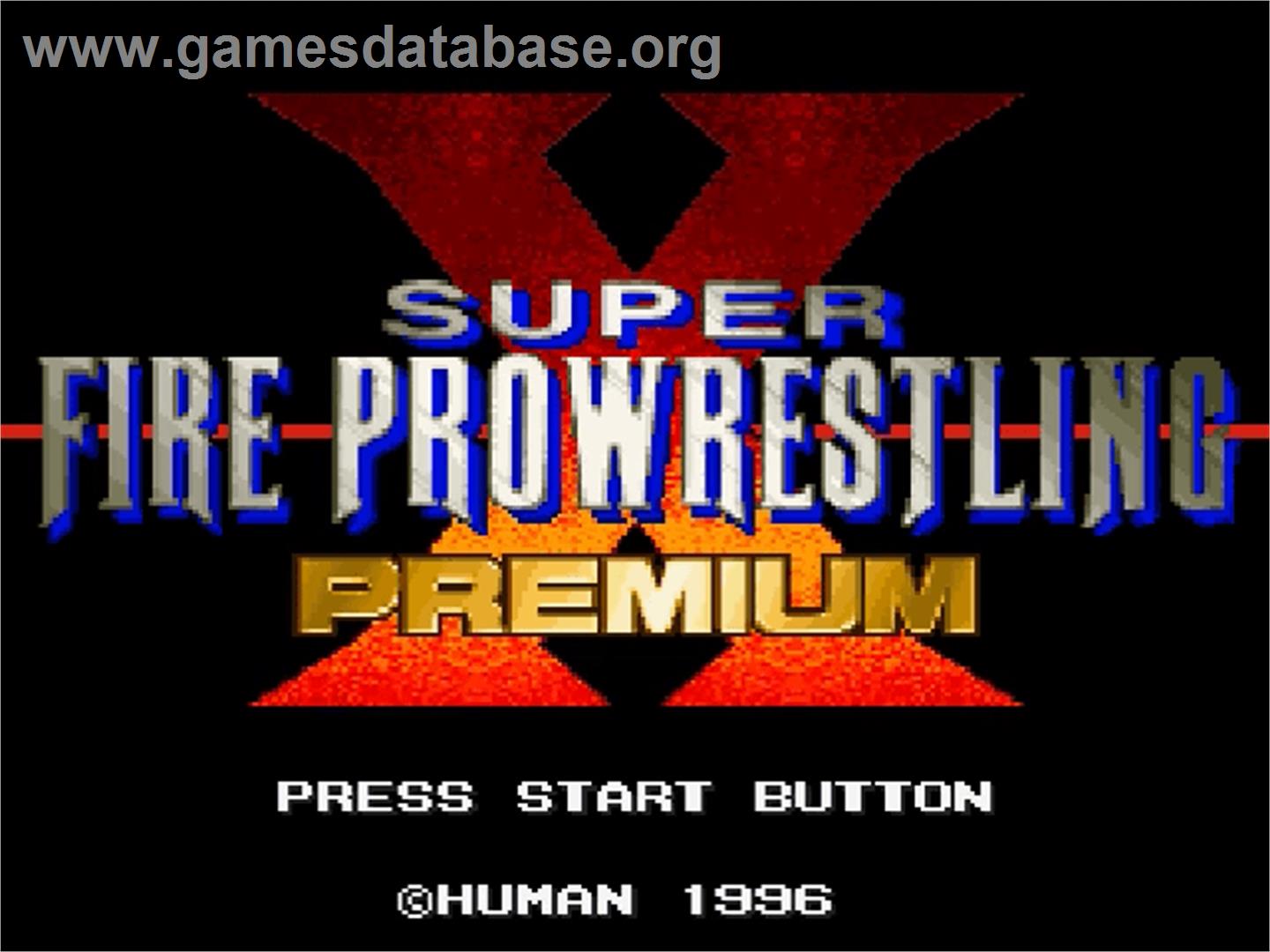 Super Fire Pro Wrestling Premium X - Nintendo SNES - Artwork - Title Screen