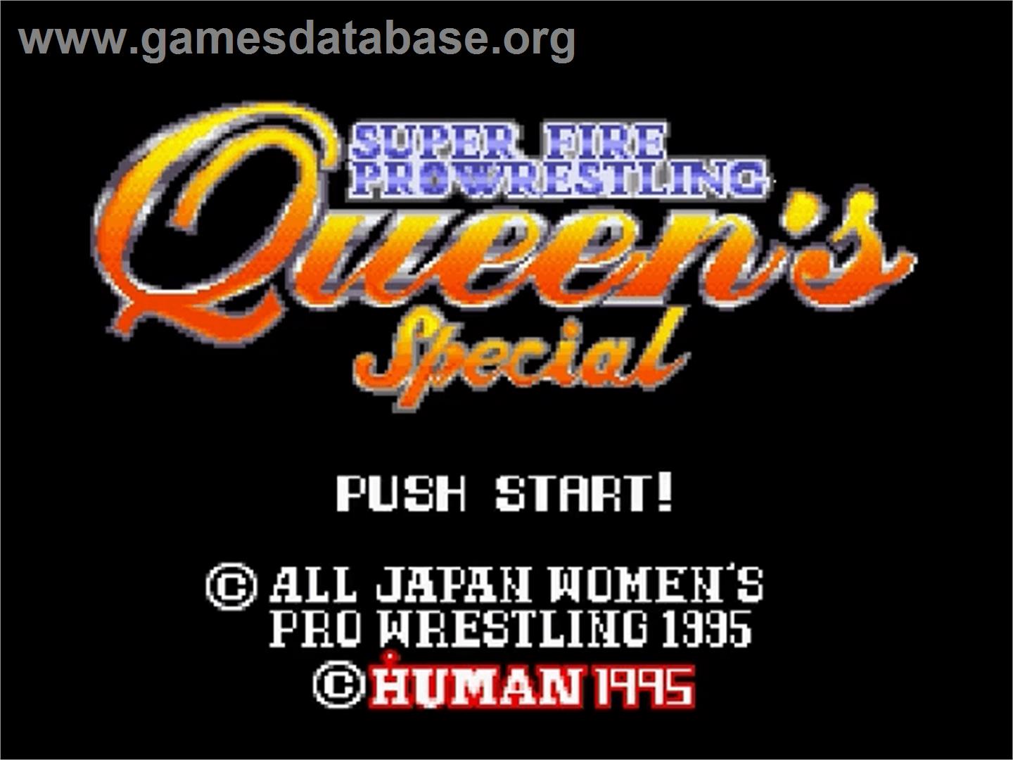 Super Fire Pro Wrestling Queen's Special - Nintendo SNES - Artwork - Title Screen