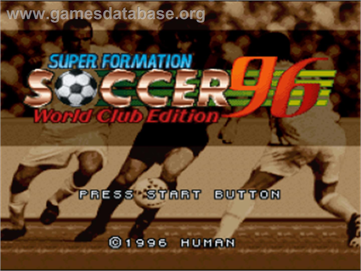 Super Formation Soccer 96 - World Club Edition - Nintendo SNES - Artwork - Title Screen