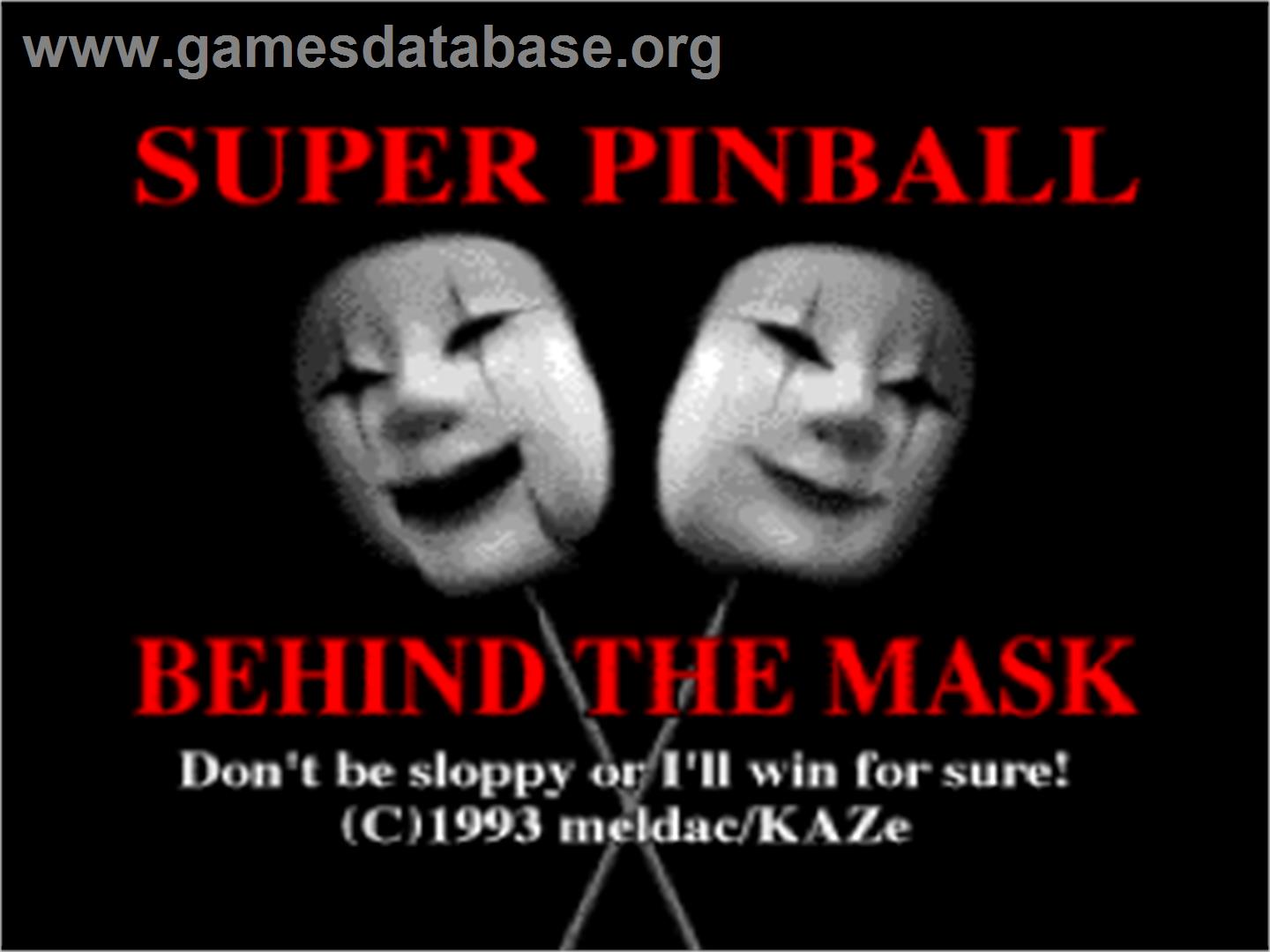 Super Pinball: Behind the Mask - Nintendo SNES - Artwork - Title Screen