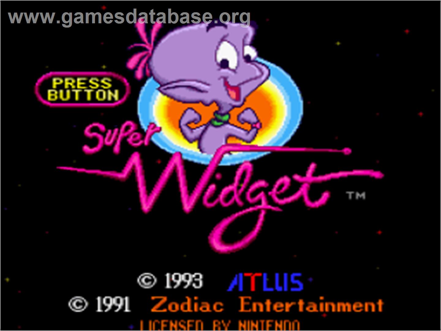 Super Widget - Nintendo SNES - Artwork - Title Screen