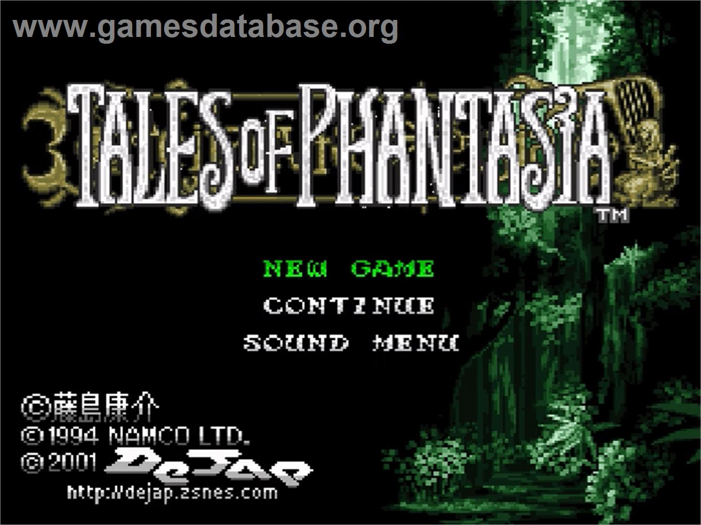 Tales Of Phantasia - Nintendo SNES - Artwork - Title Screen