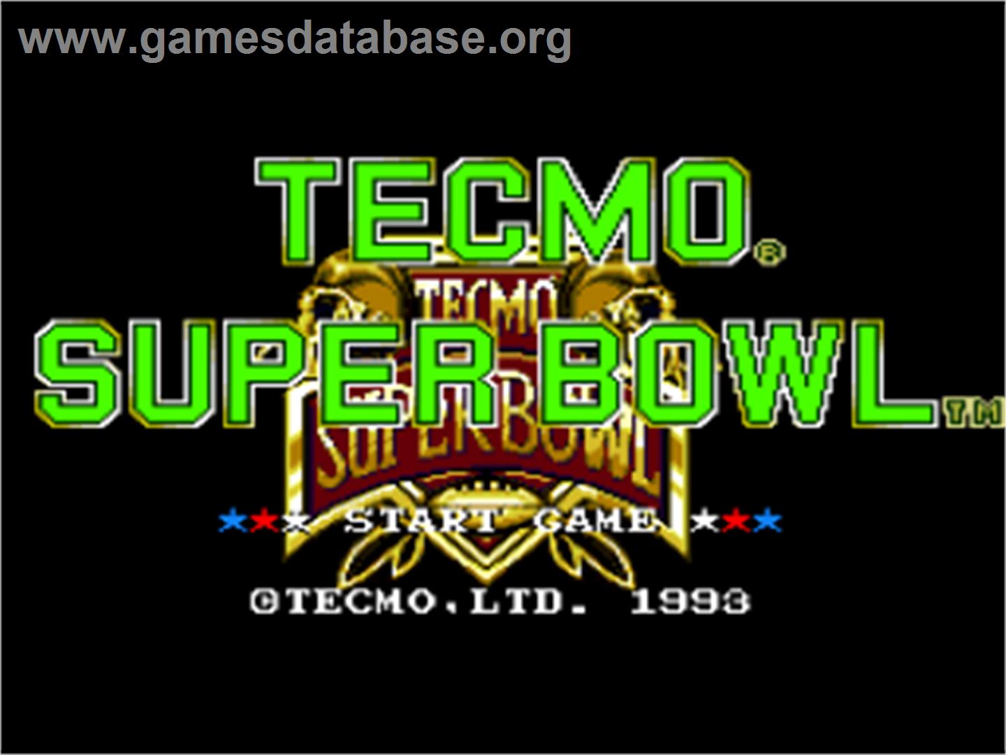 Tecmo Super Bowl - Nintendo SNES - Artwork - Title Screen