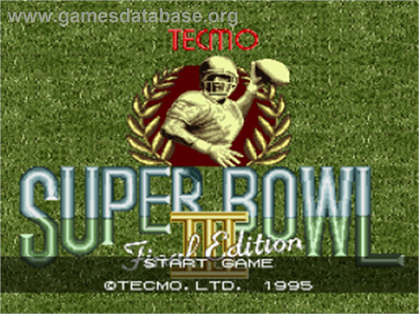 Tecmo Super Bowl 3 - Final Edition - Nintendo SNES - Artwork - Title Screen