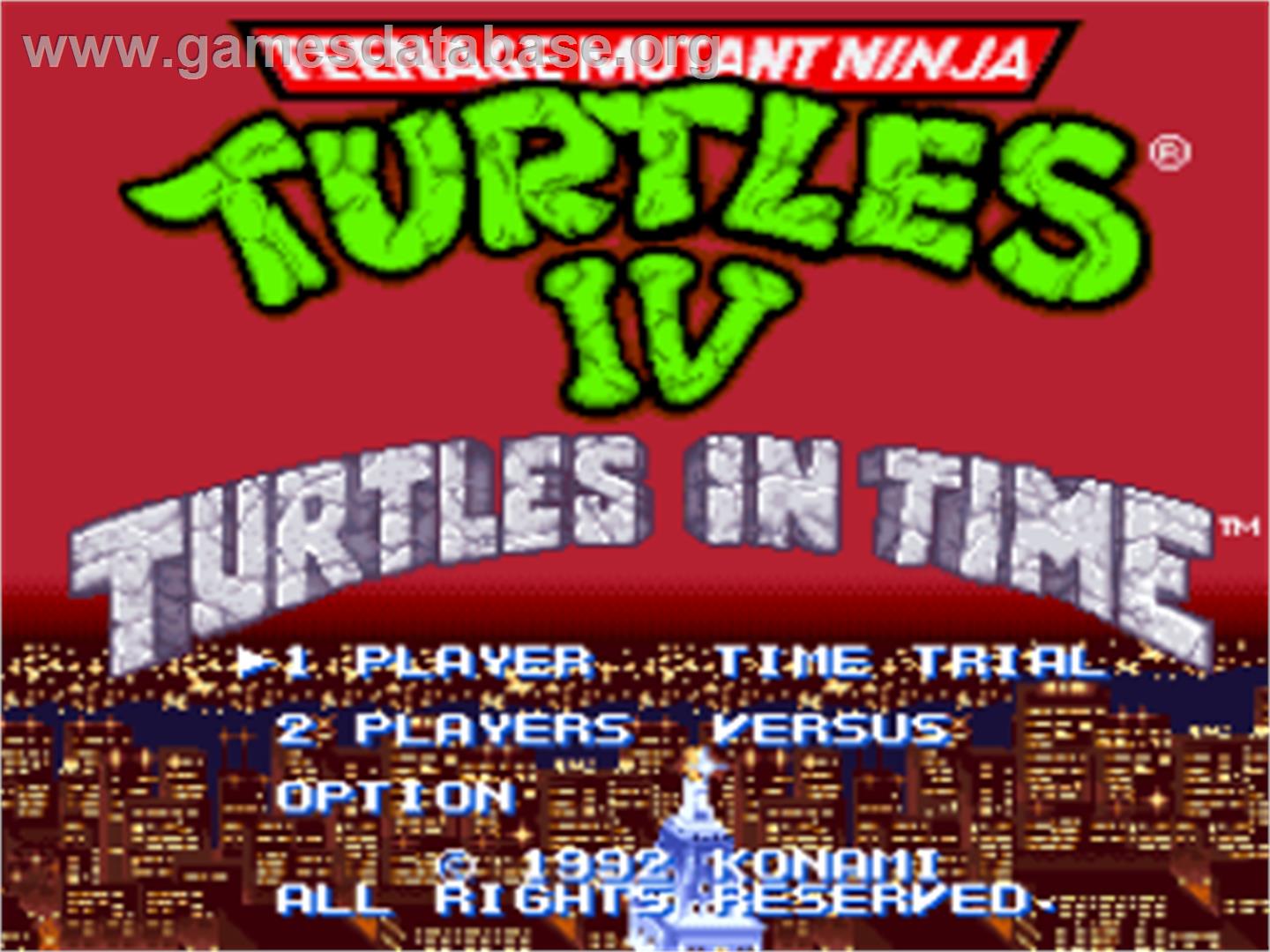 Teenage Mutant Ninja Turtles IV: Turtles in Time - Nintendo SNES - Artwork - Title Screen