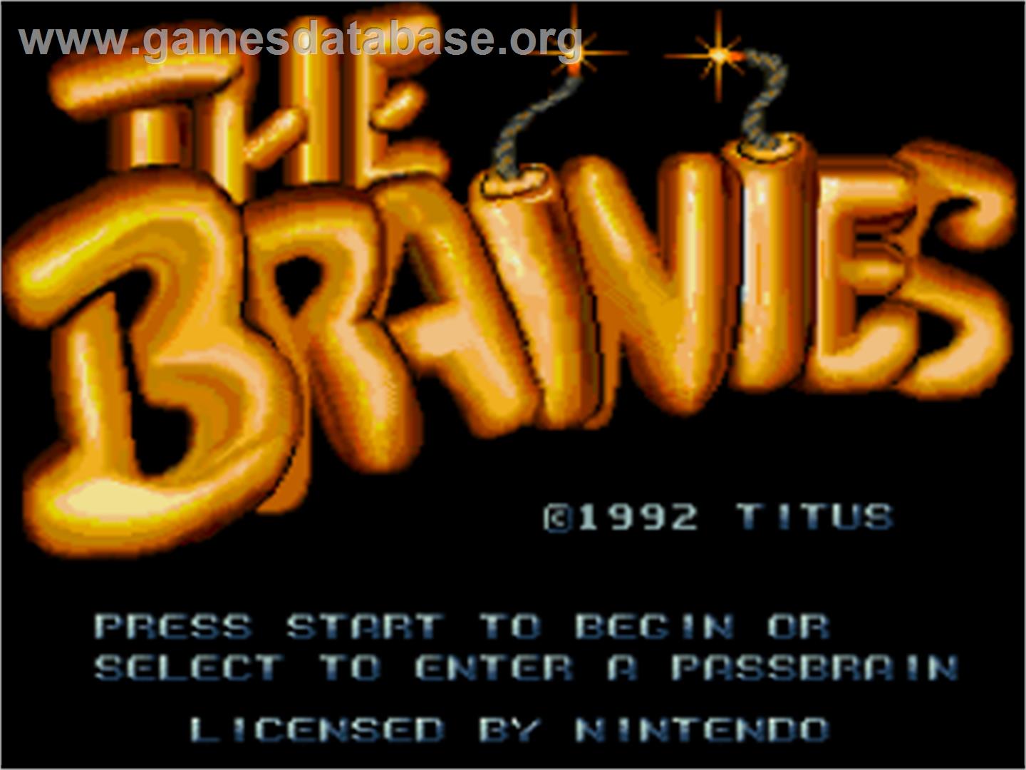 The Brainies - Nintendo SNES - Artwork - Title Screen