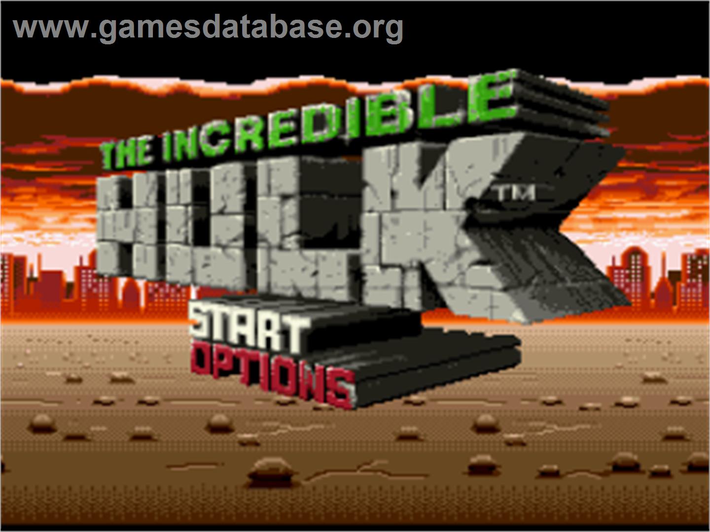 The Incredible Hulk - Nintendo SNES - Artwork - Title Screen