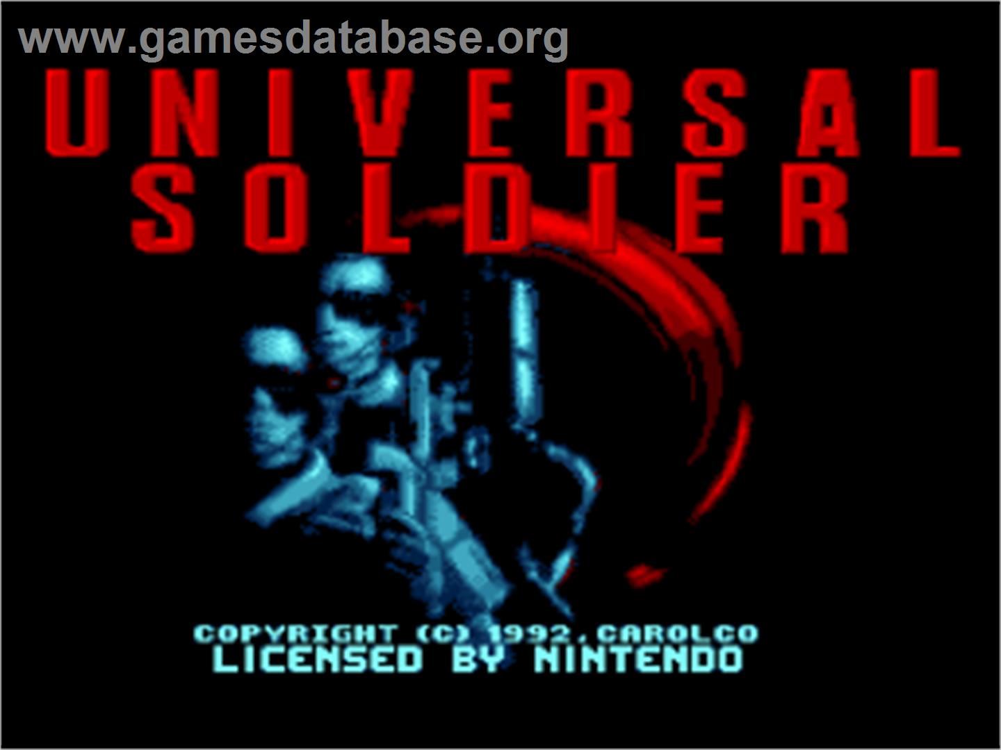 Universal Soldier - Nintendo SNES - Artwork - Title Screen